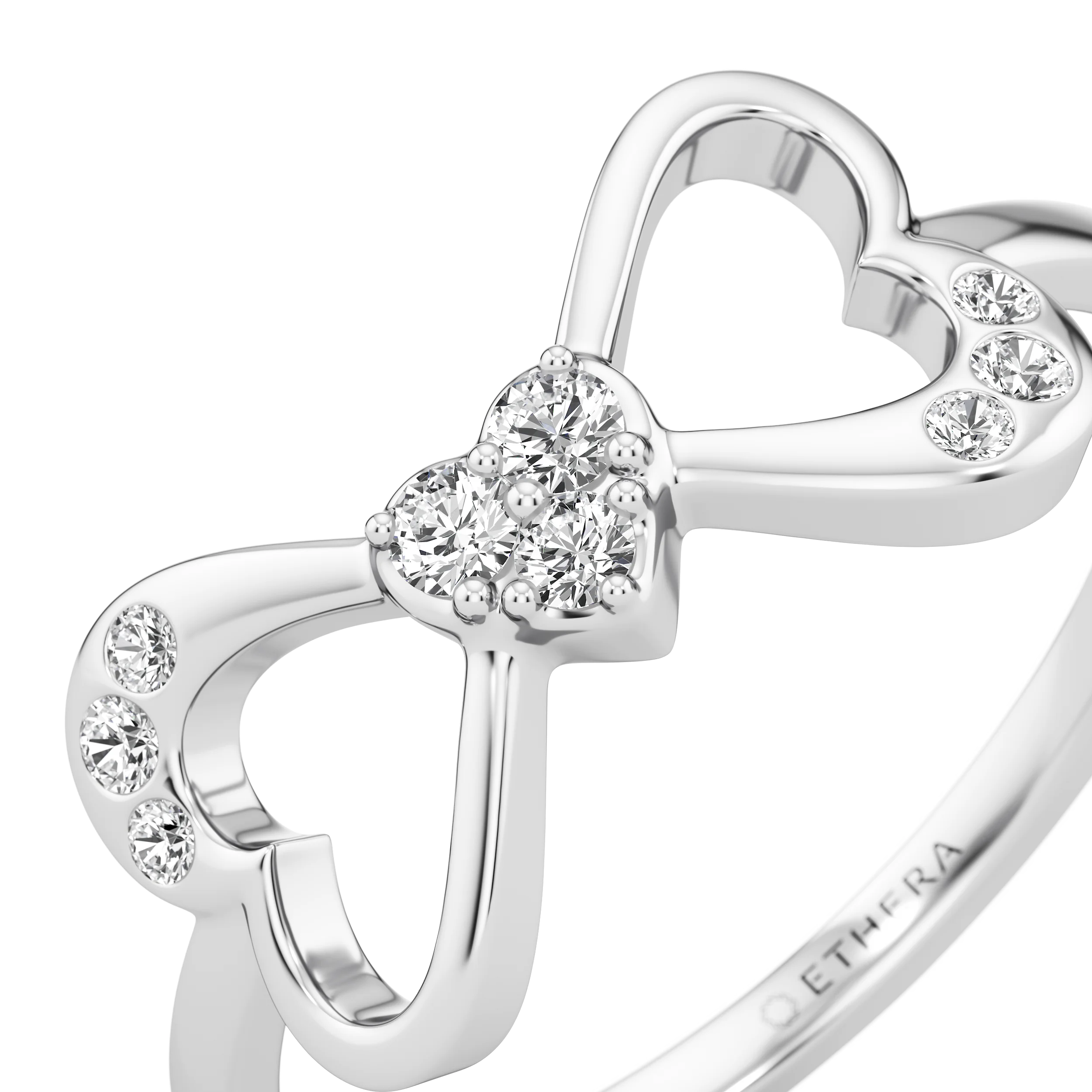Linked Hearts Ring 8