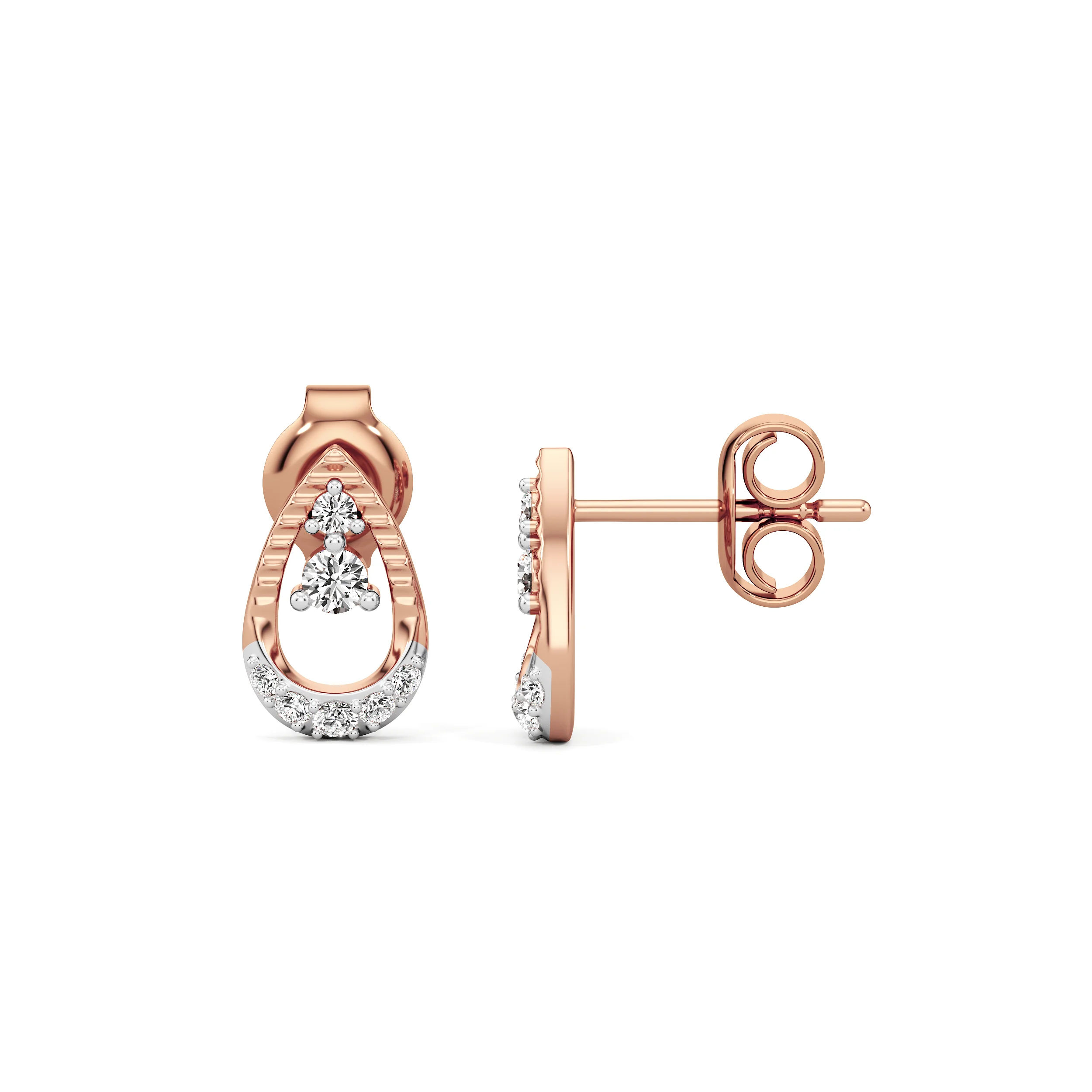 Dewdrop Trio Diamond Studs 5