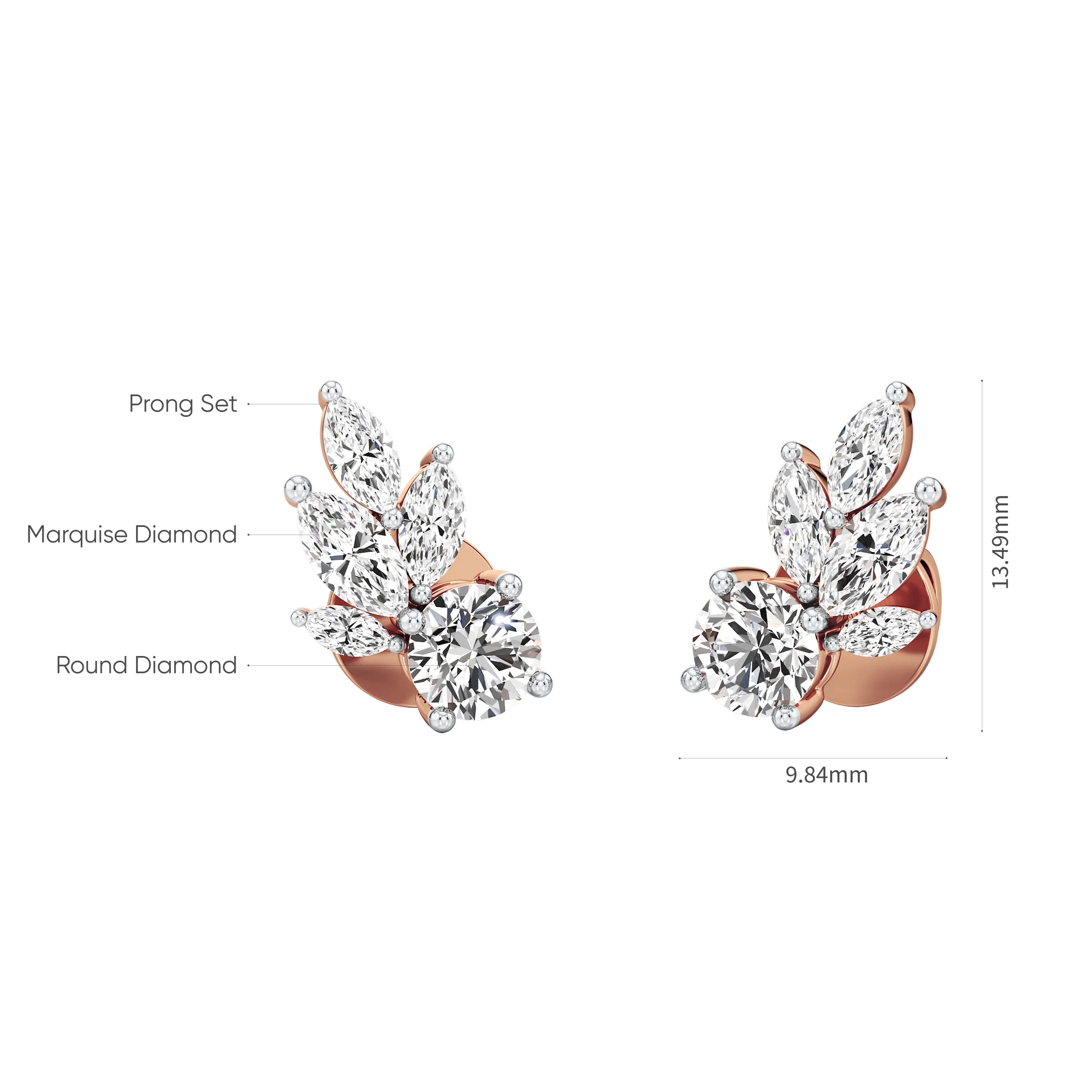 Petal Whisper Diamond Studs 9
