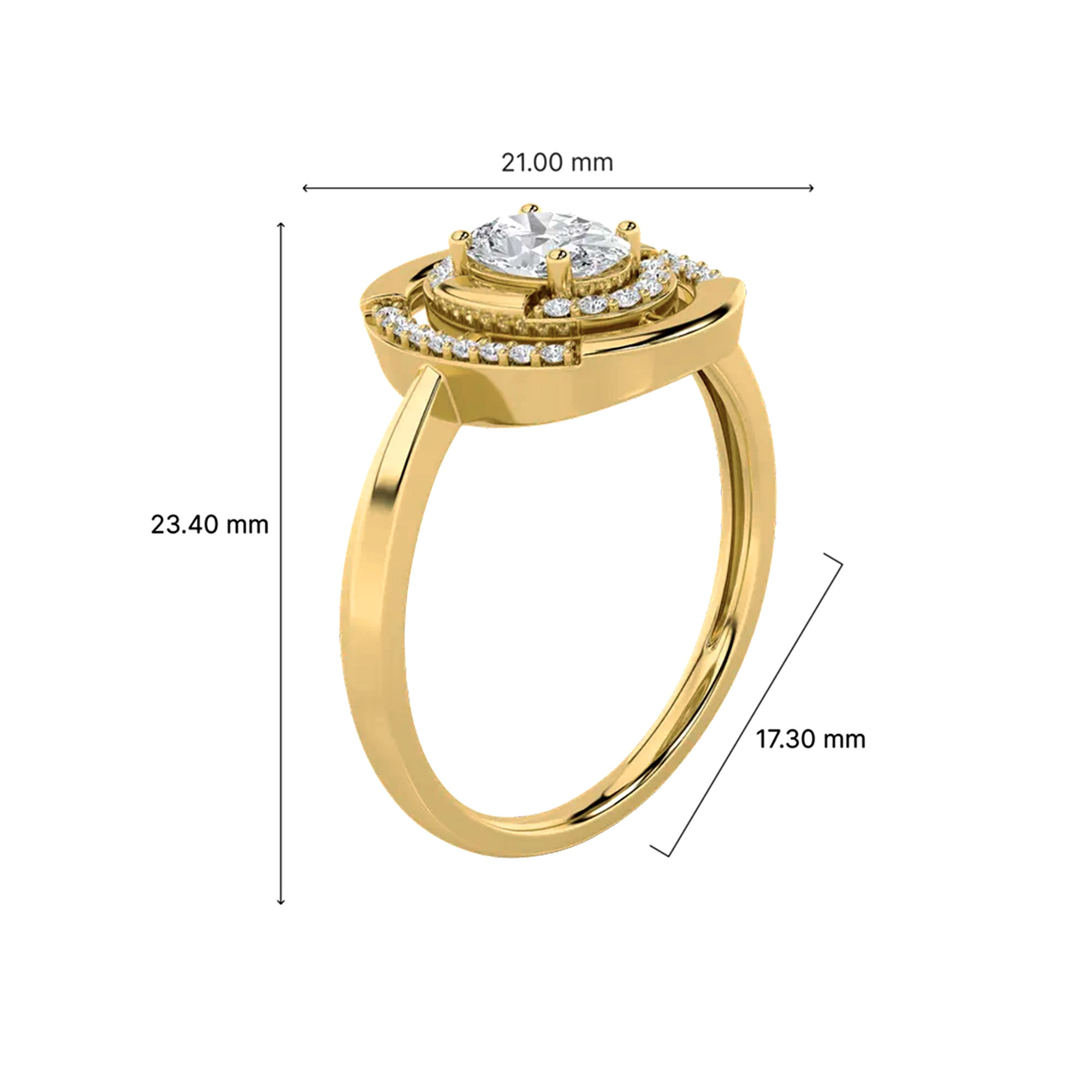 Halo Empress Solitaire Ring 5