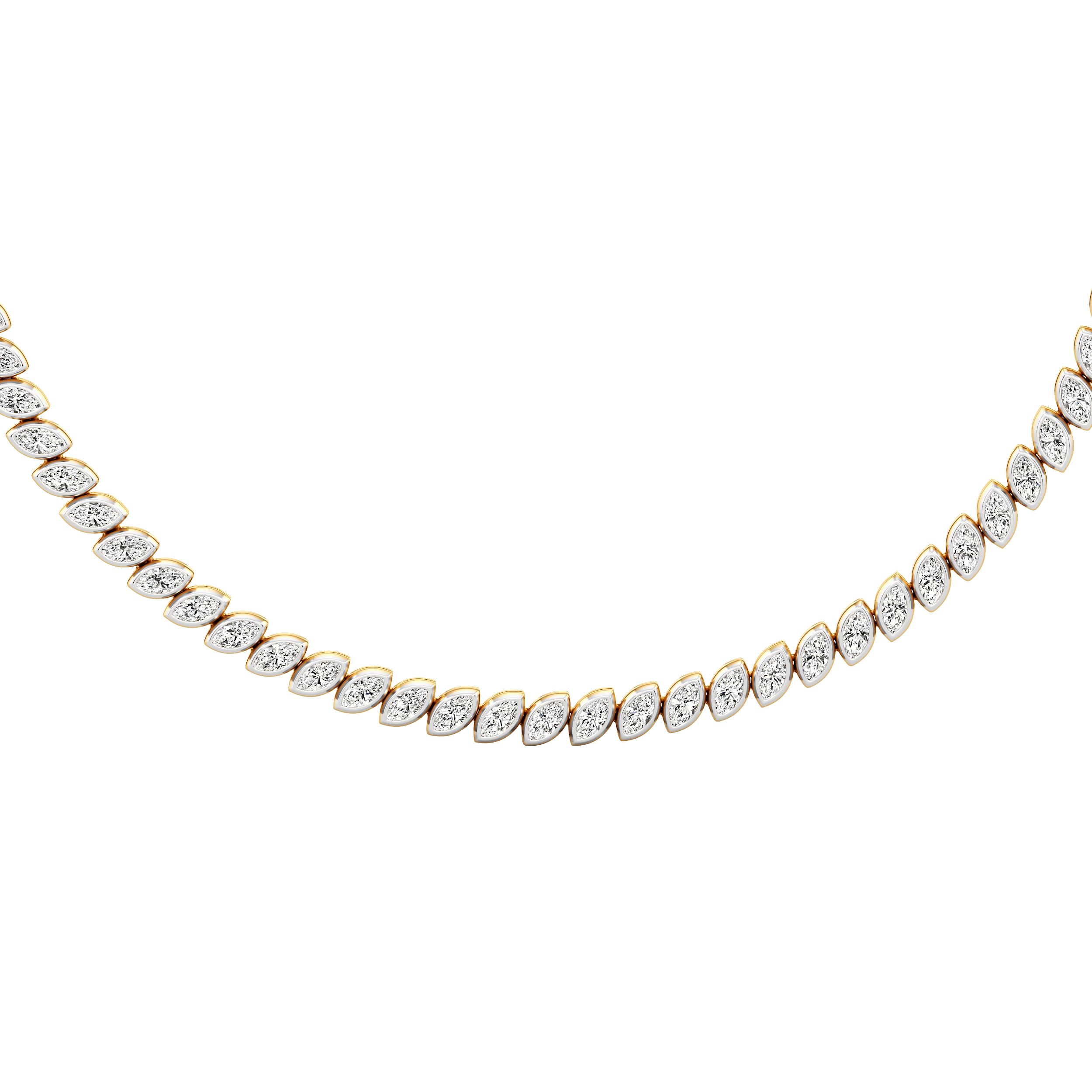 Marquise Line Tennis Necklace 2