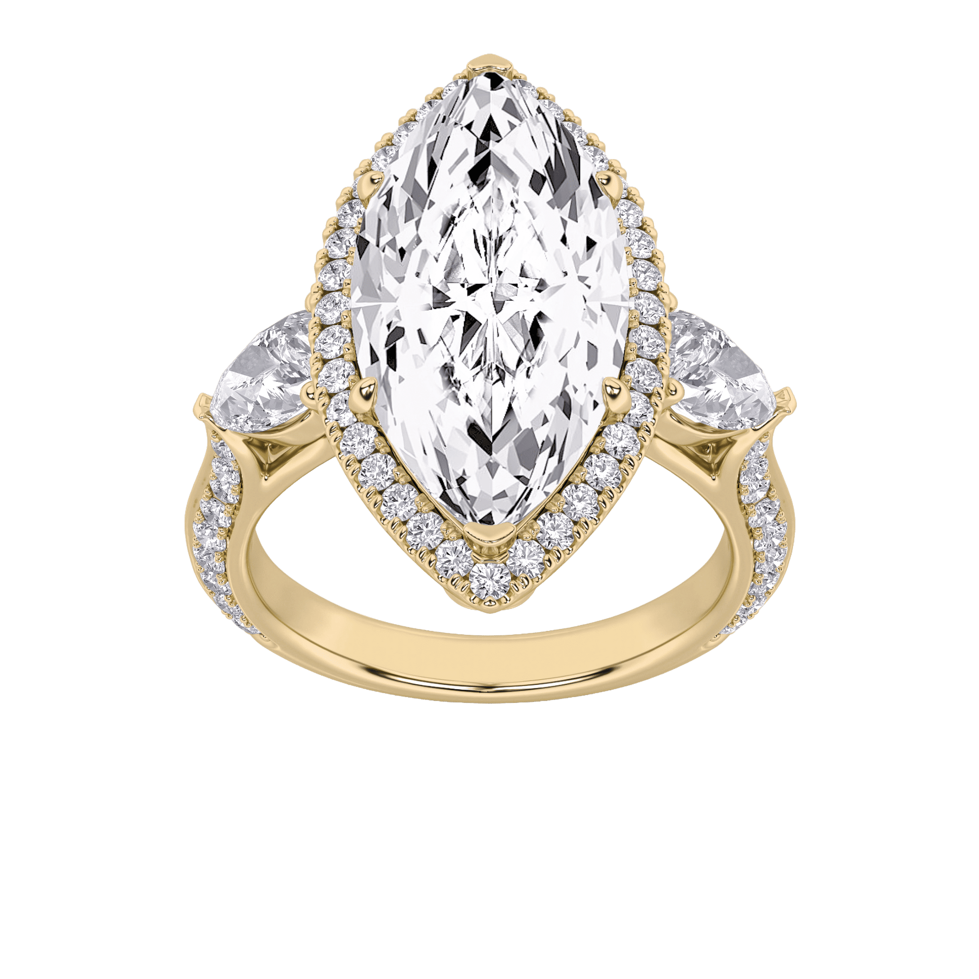 Symphony Three Stone Cocktail Lab Grown Diamond Ring