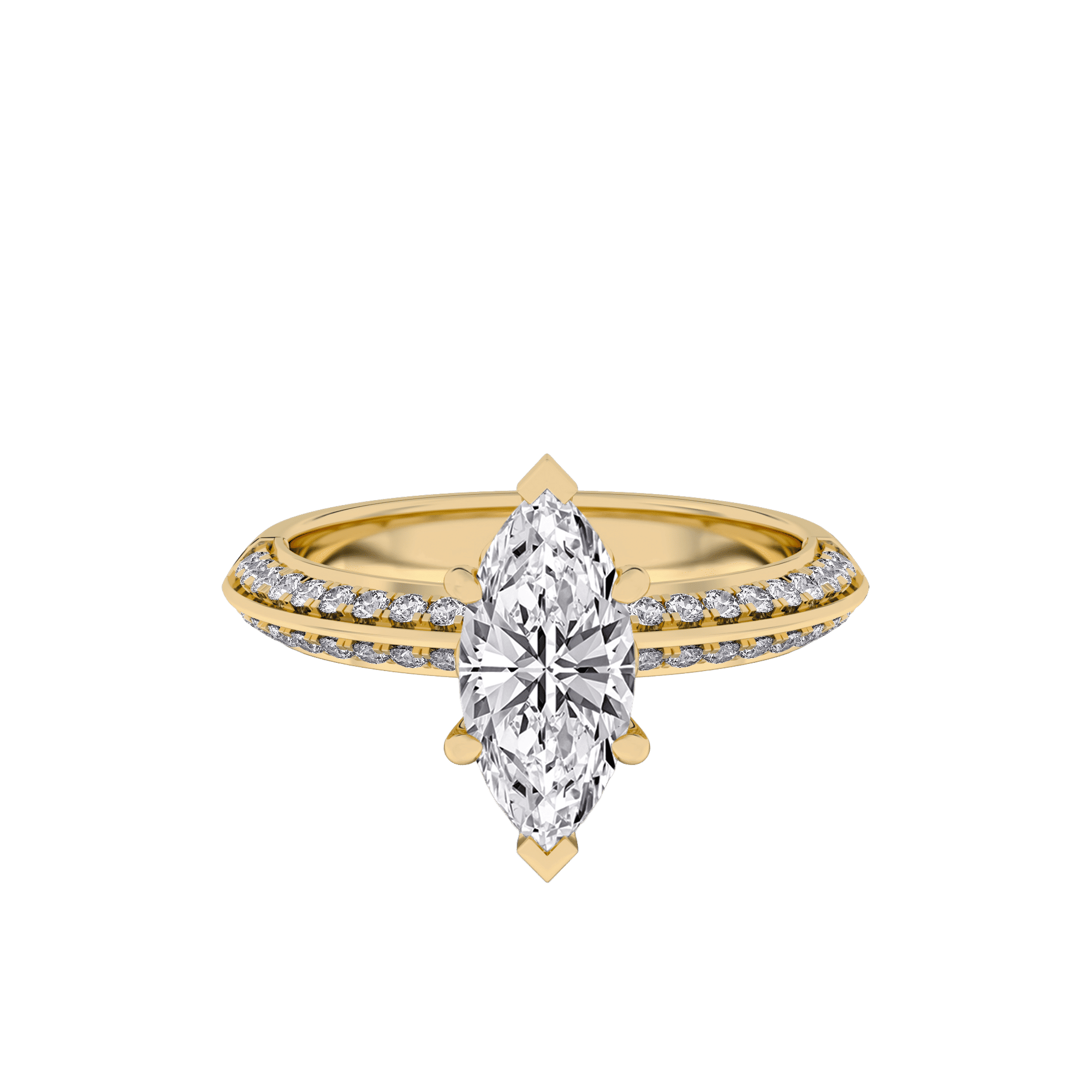 Sculpted Marquise Solitaire Ring 5
