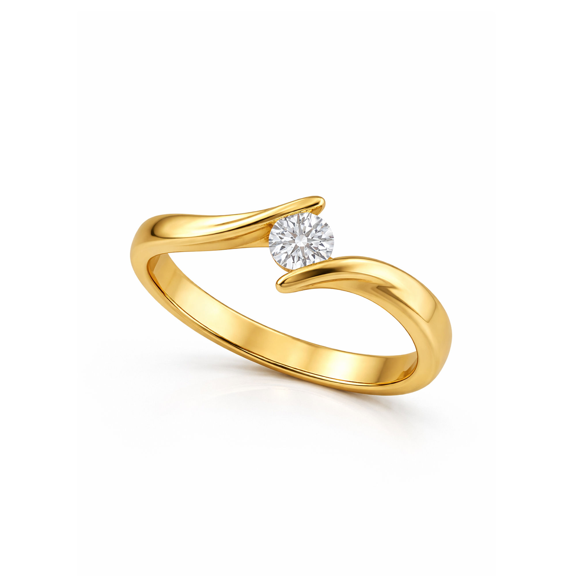 Sweepline Solitaire Ring