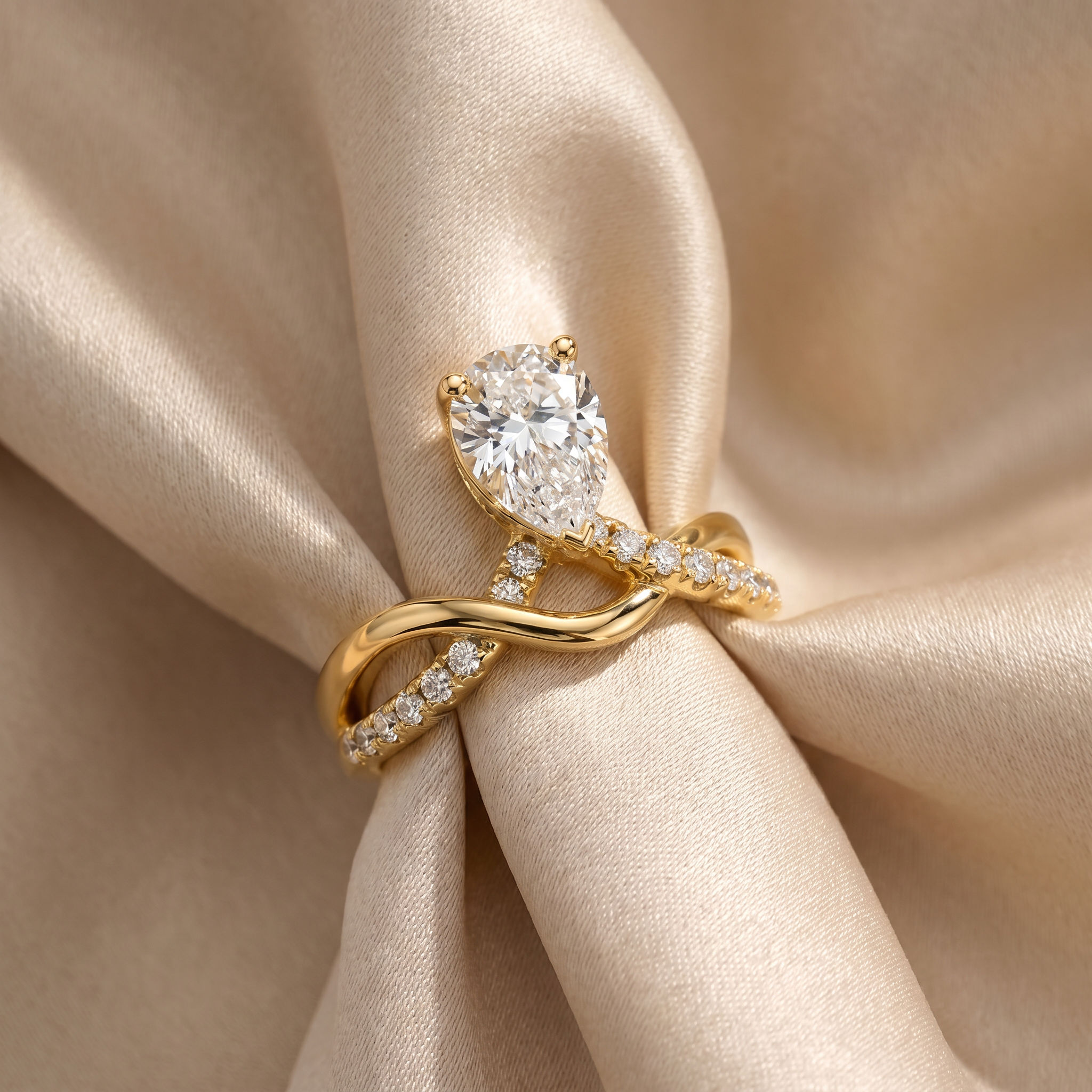 Infinity Pear Ring 2