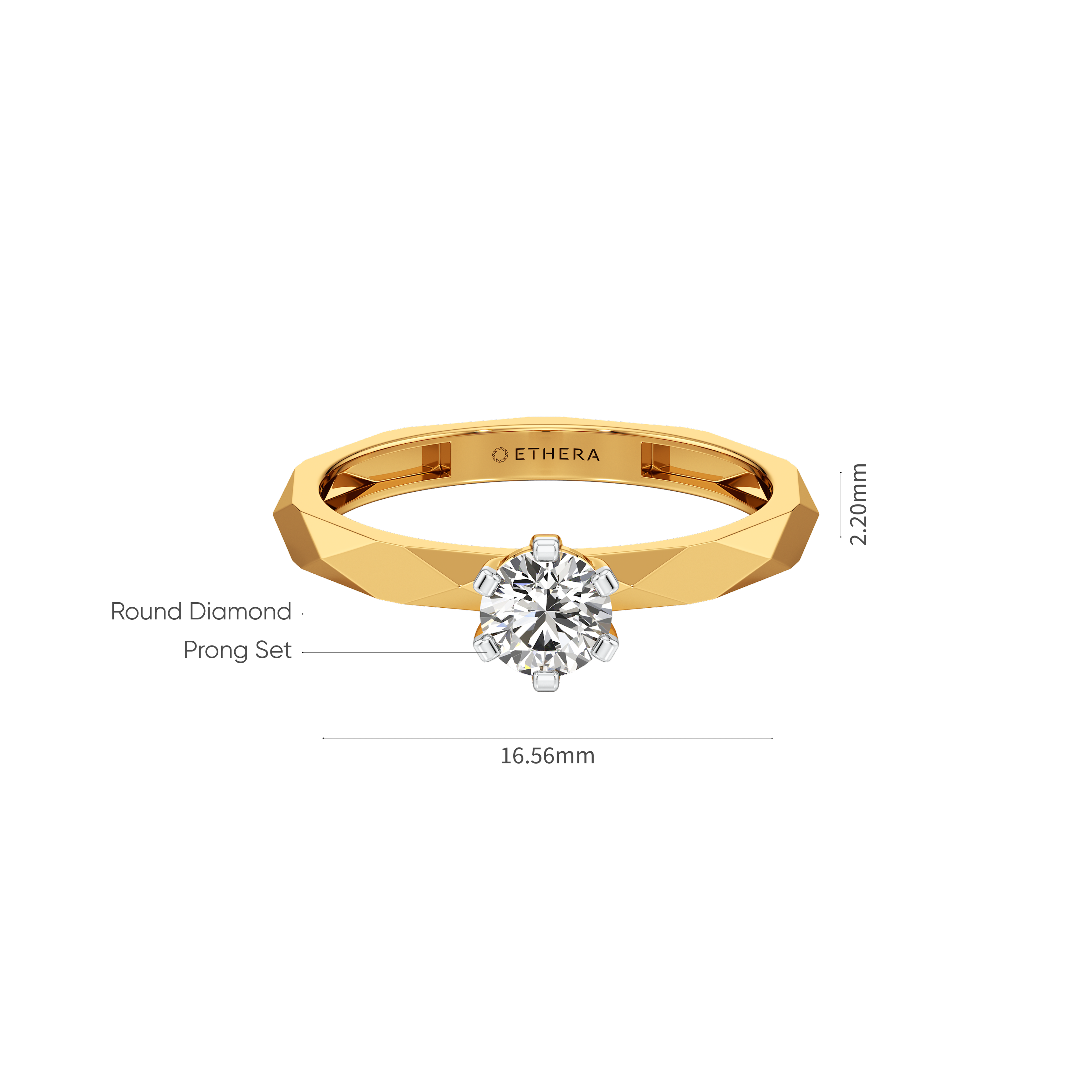 Facet Solitaire Ring 6