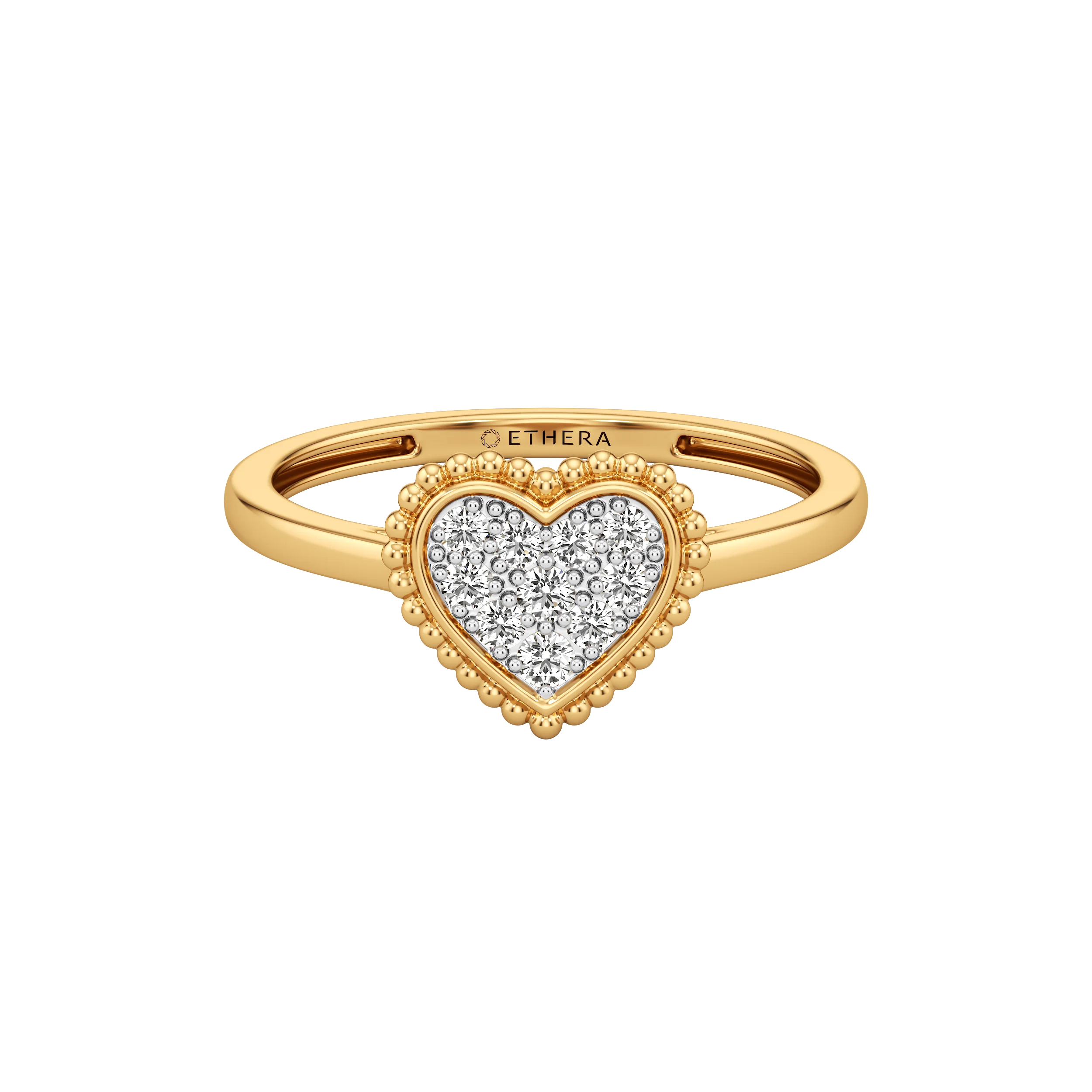 Beaded Bloom Heart Ring 4