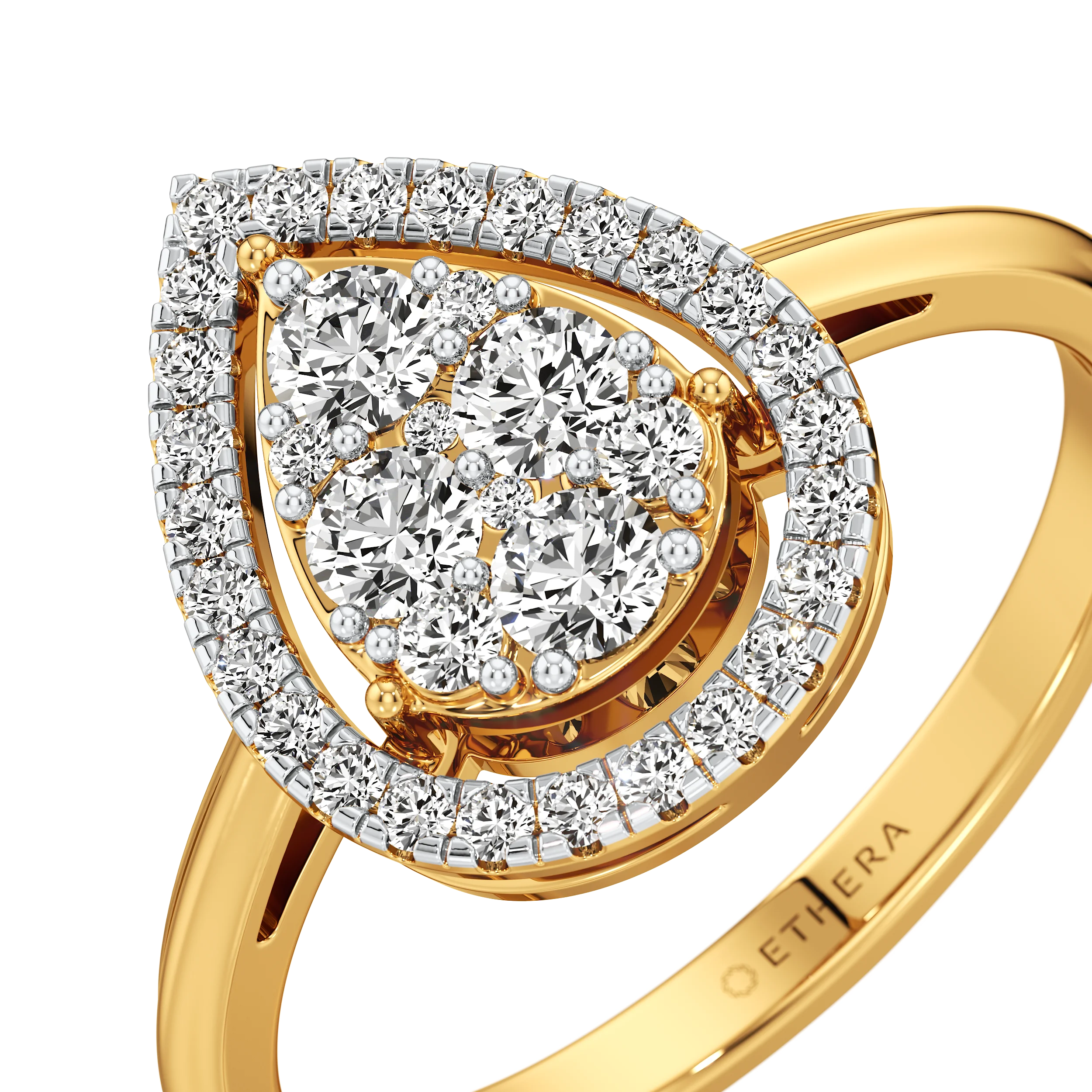 Gleaming Cluster Halo Ring 3