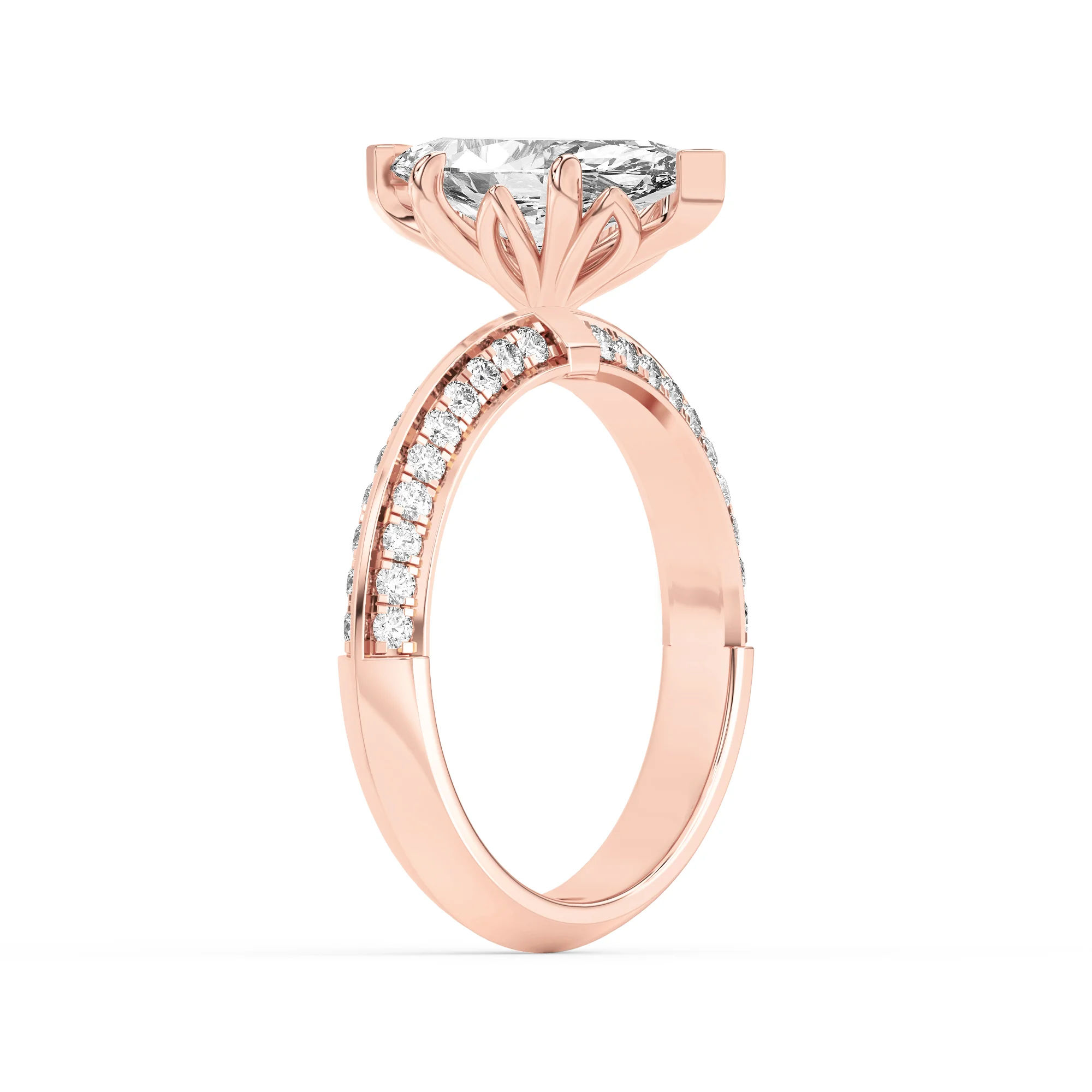 Sculpted Marquise Solitaire Ring 13