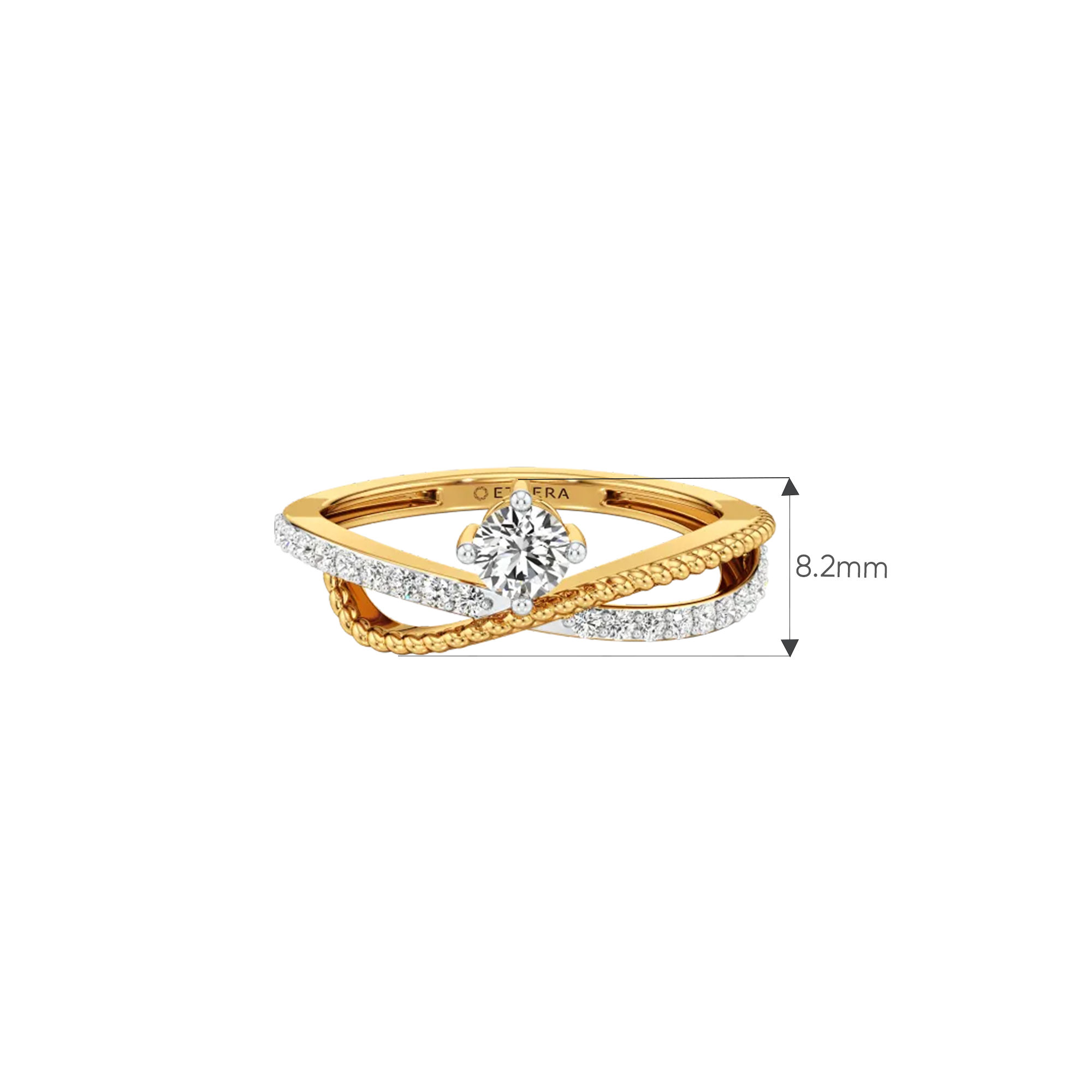 Infinity Crossover Solitaire Ring - Light Fit 5
