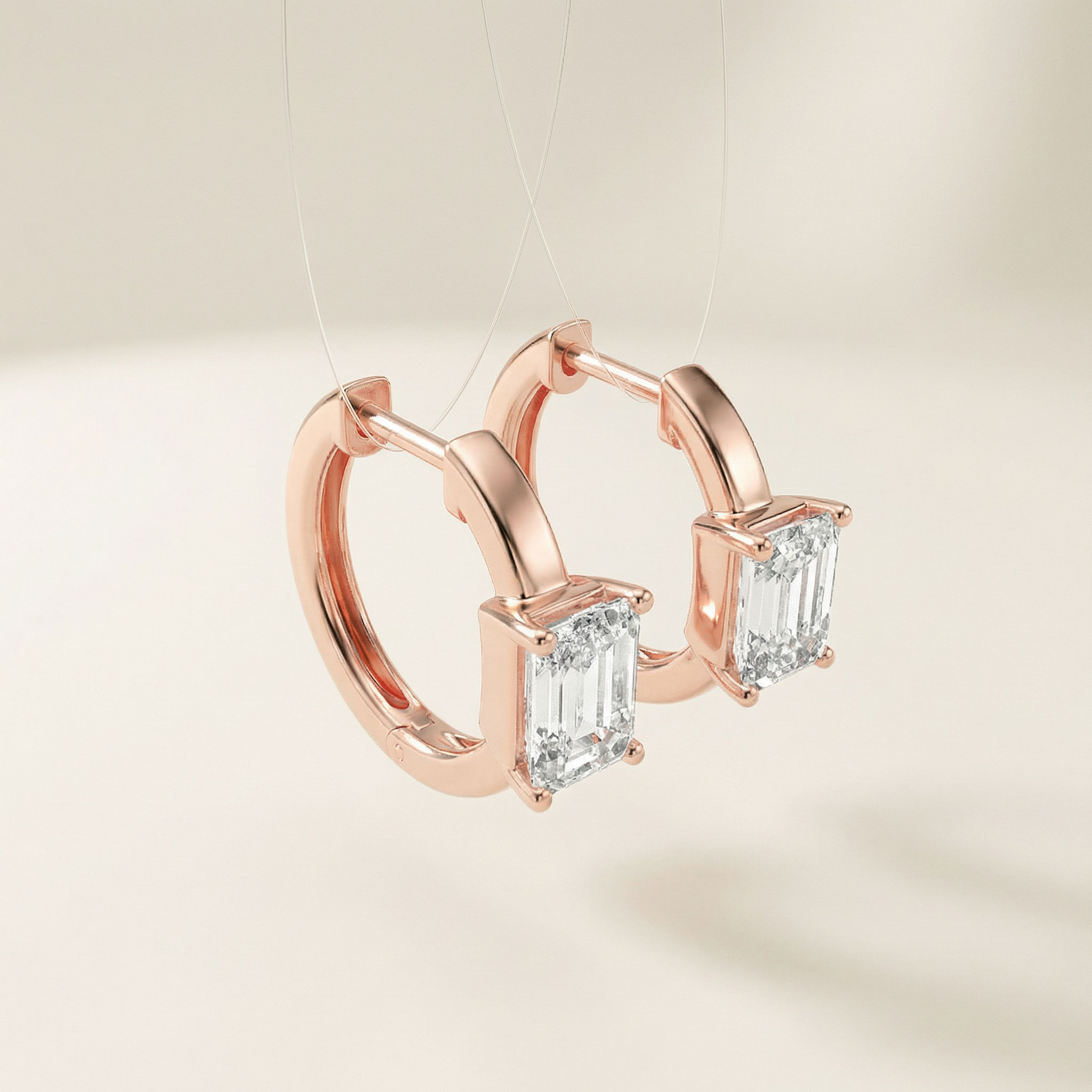Dainty Diamond Bali Earrings 2