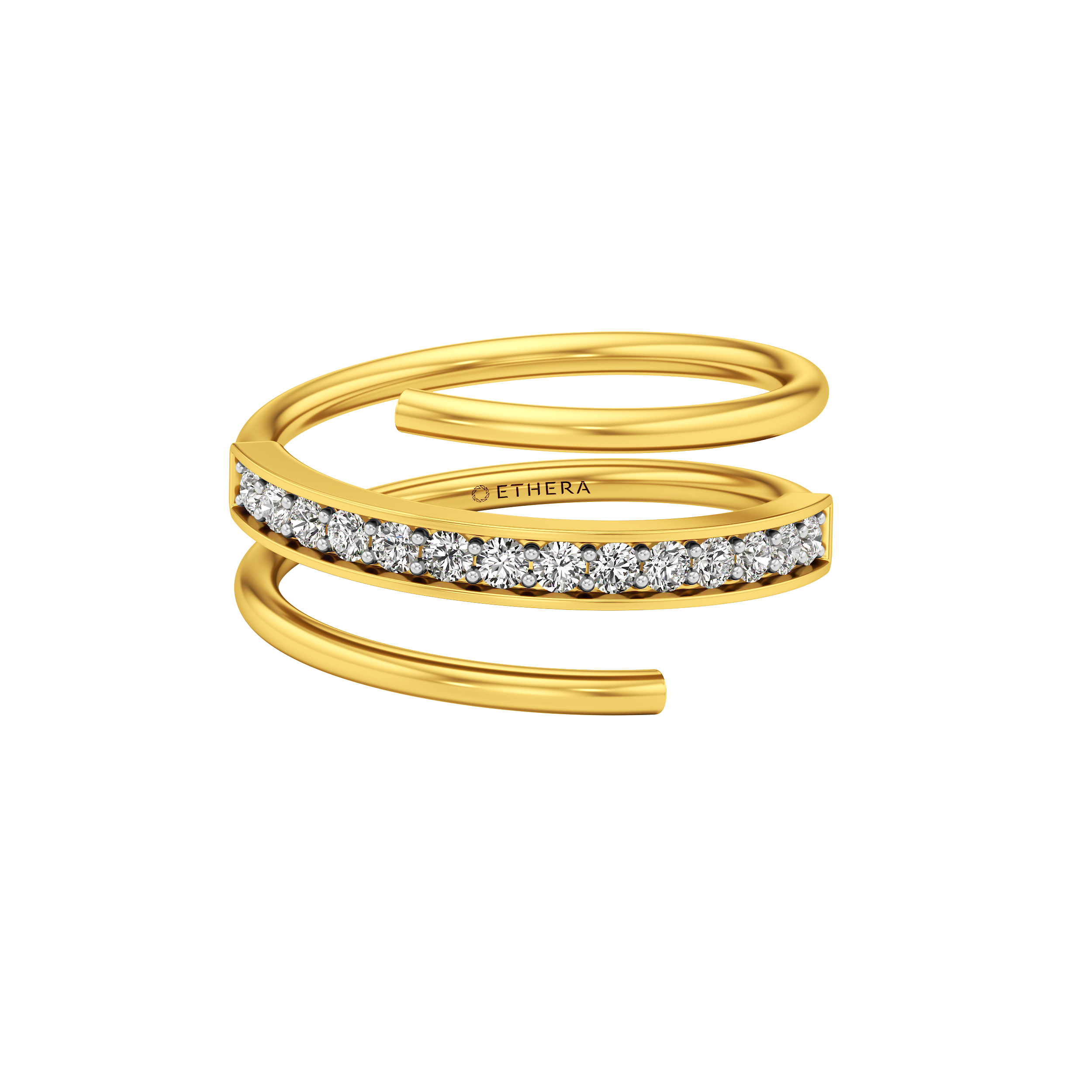 Spiral Channel Diamond Ring 1