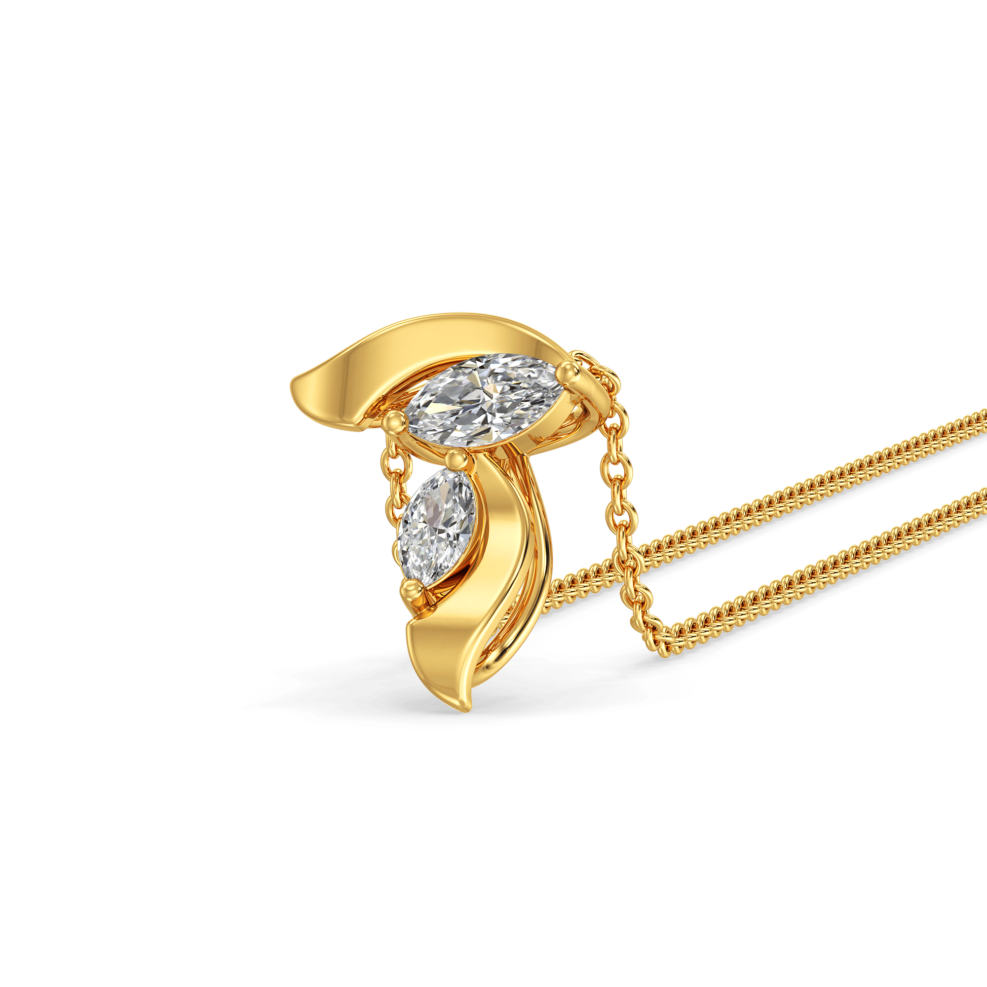 Sapphire Helix Ribbon Pendant 0
