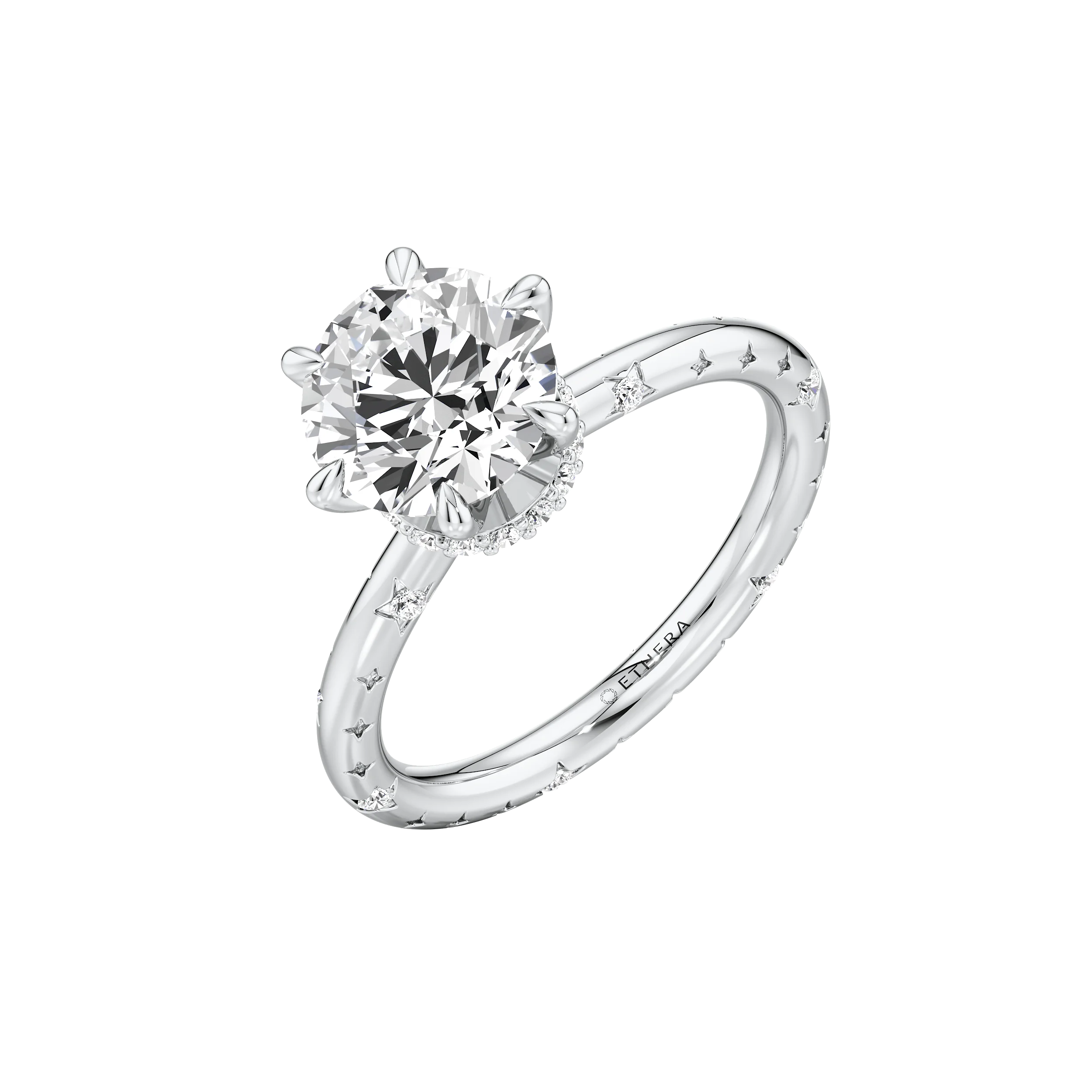 Starlit Eclipse Solitaire Ring 7