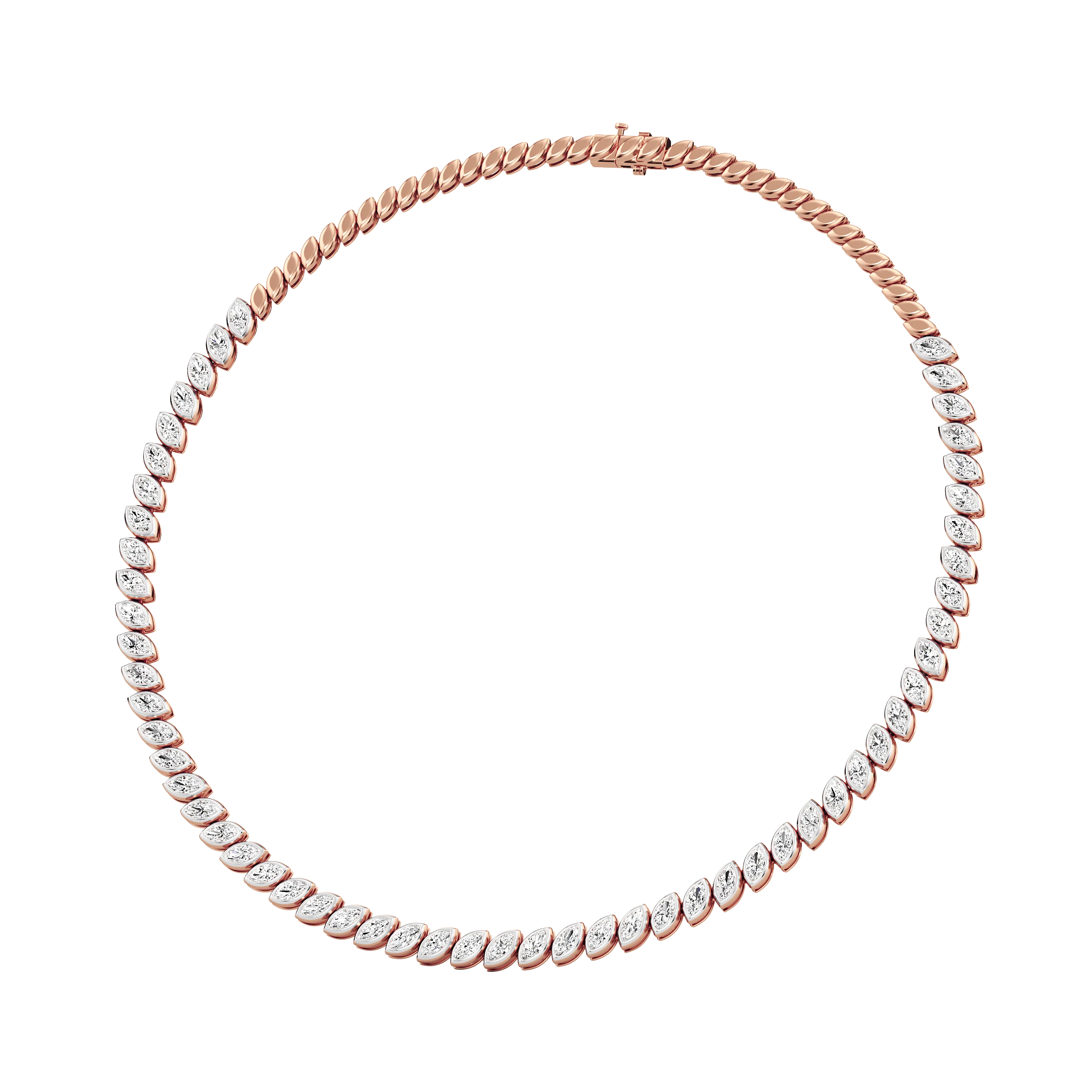 Marquise Line Tennis Necklace 8