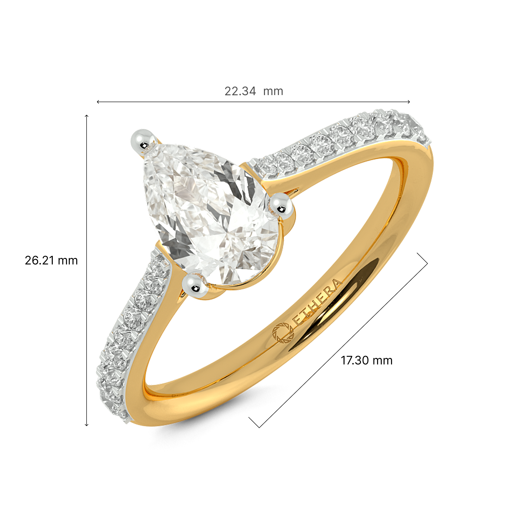 Pear Sparkle Solitaire Ring 6
