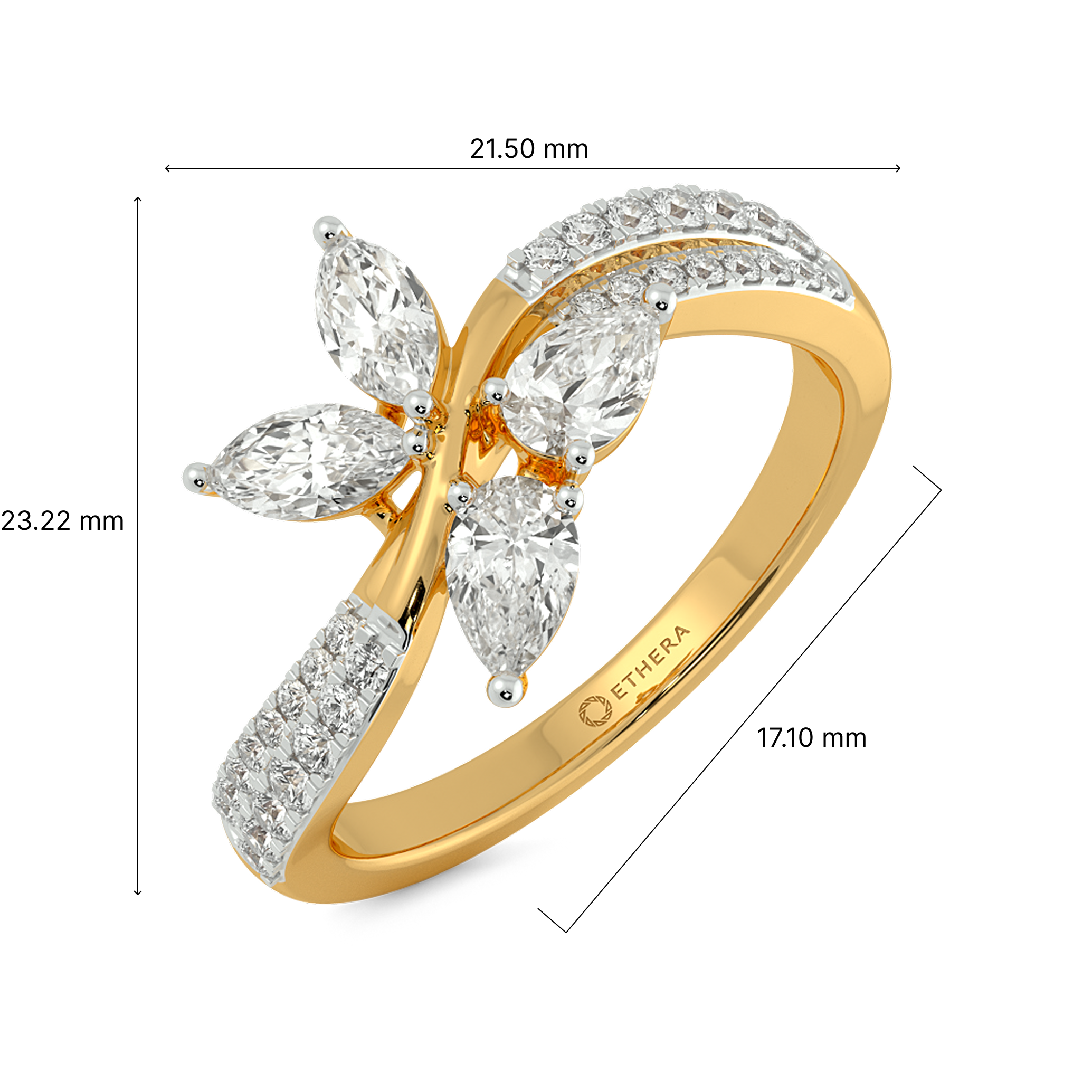 Whimsy Wings Floral Ring 6
