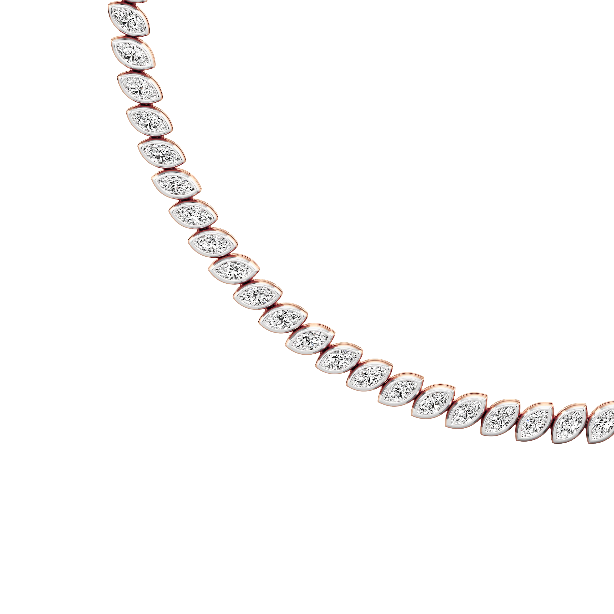 Marquise Line Tennis Necklace 11