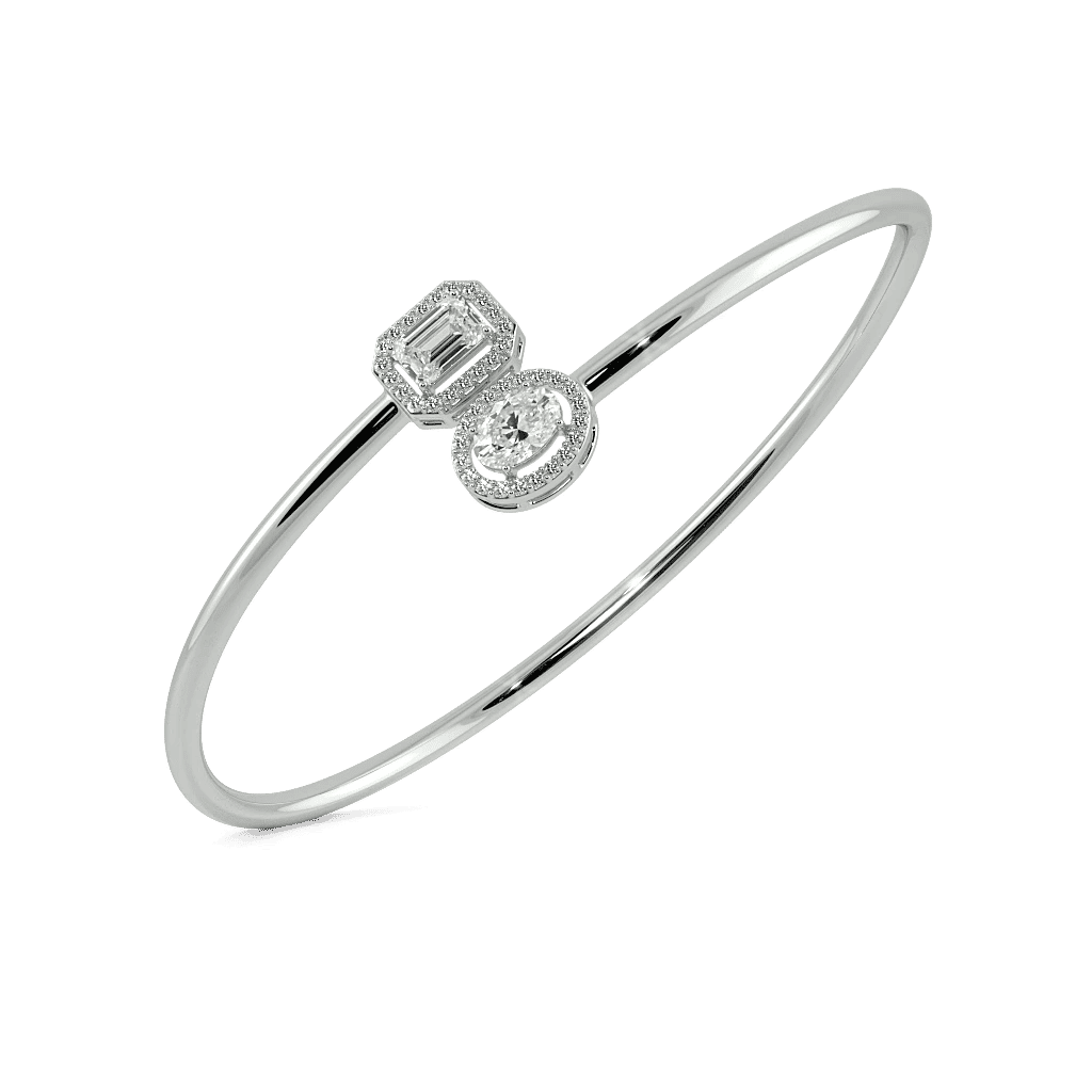 Pearluxe Halo Open Top Oval Bangle 2