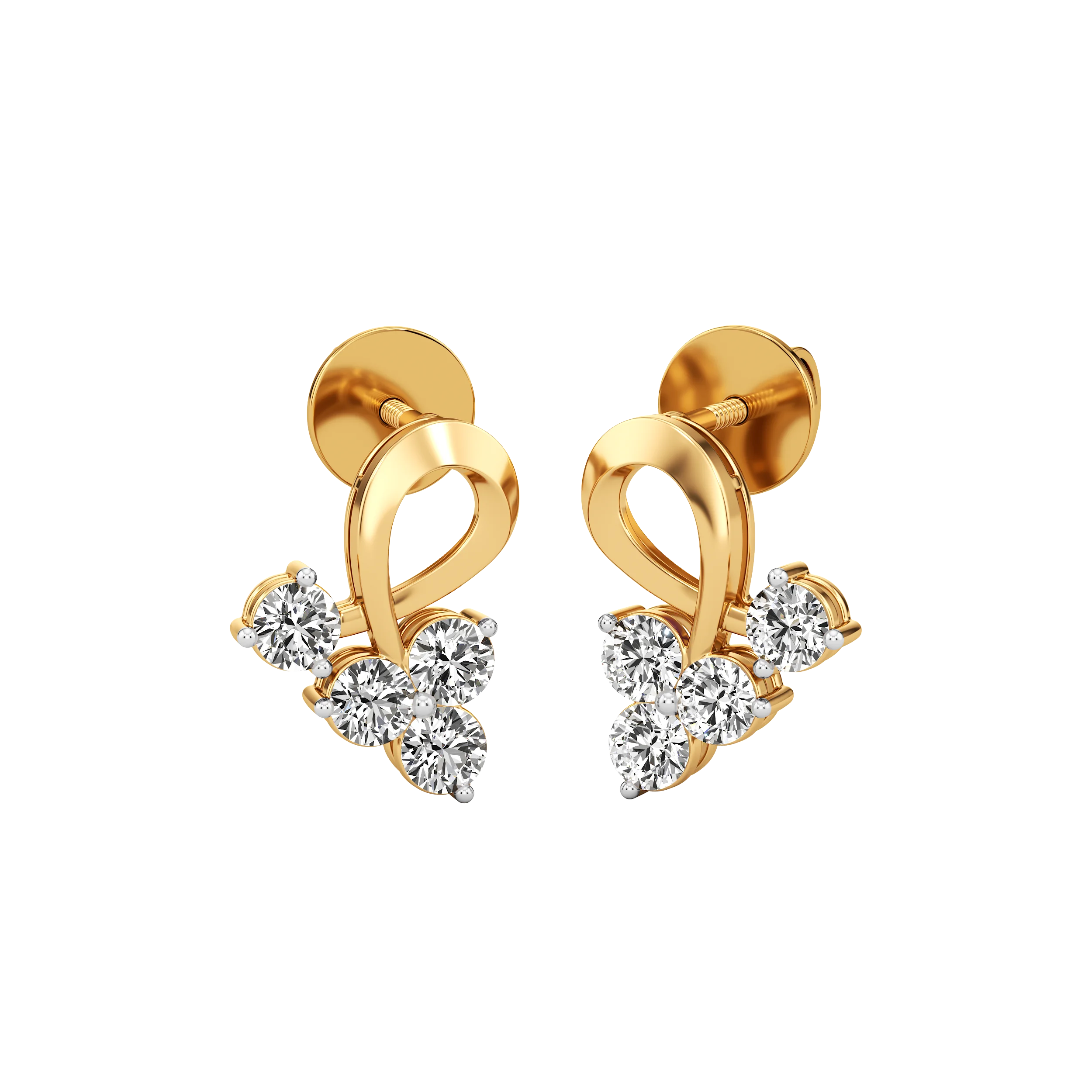 Petal Loop Diamond Studs 0