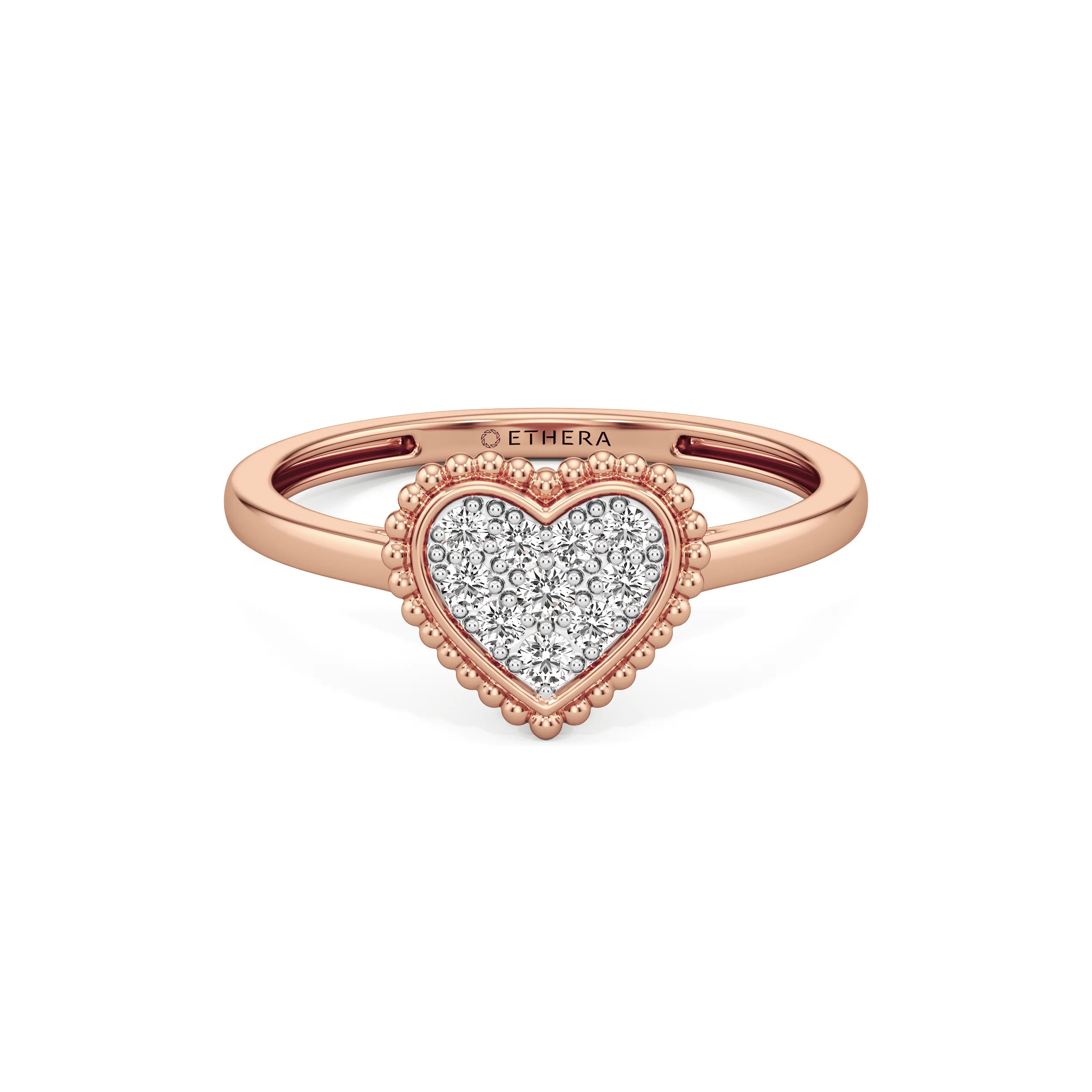 Beaded Bloom Heart Ring 13