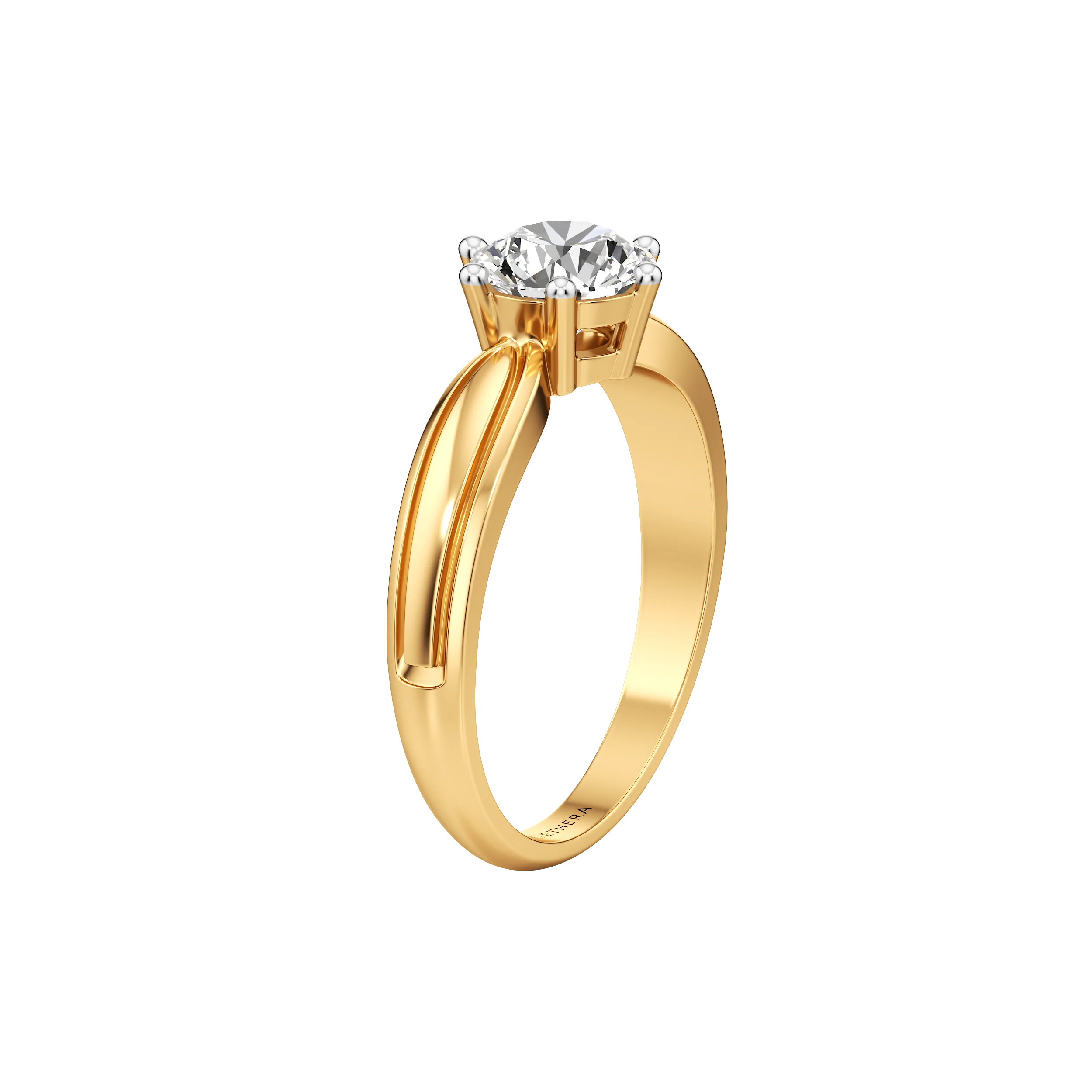 Sculpt Crest Solitaire Ring 4