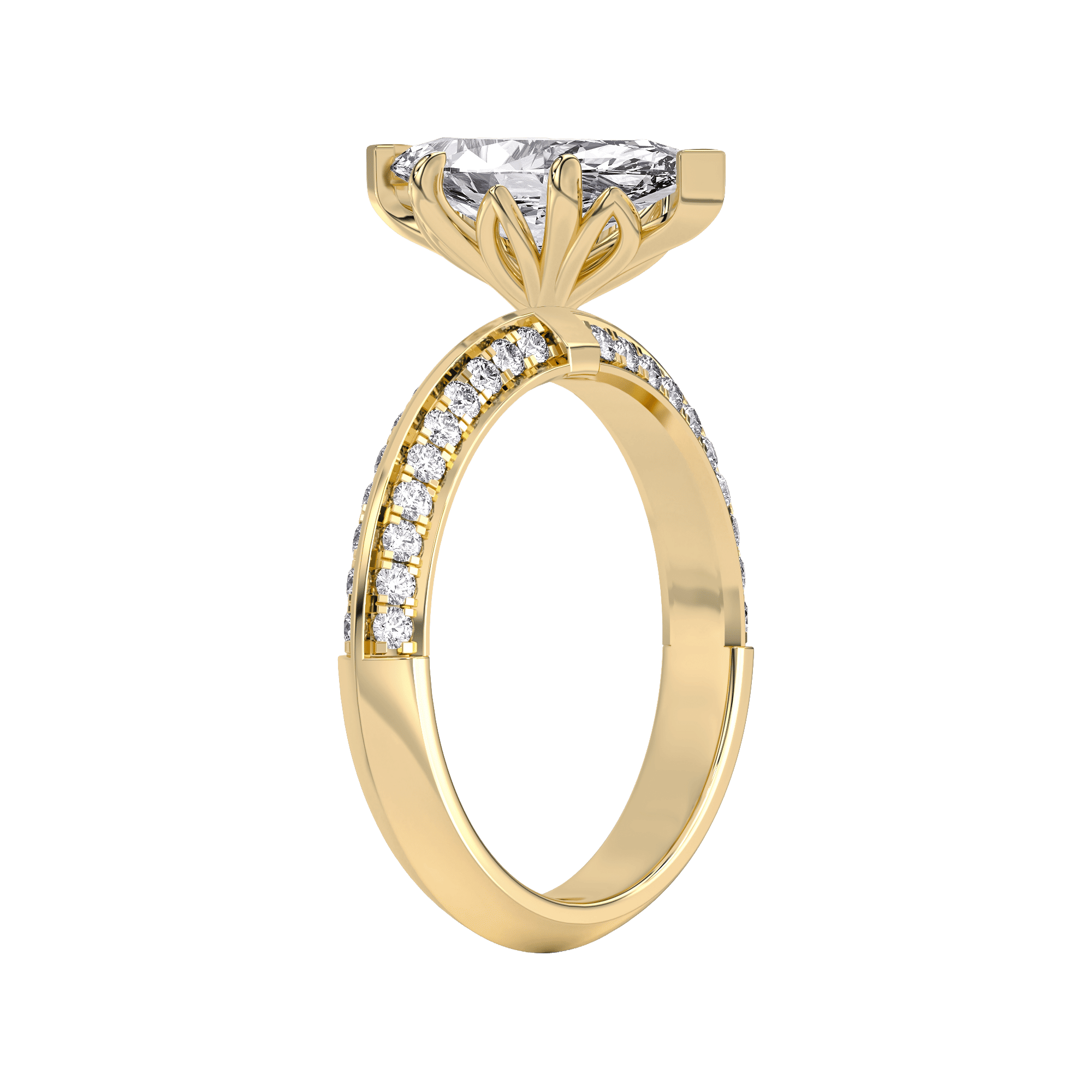Sculpted Marquise Solitaire Ring 4