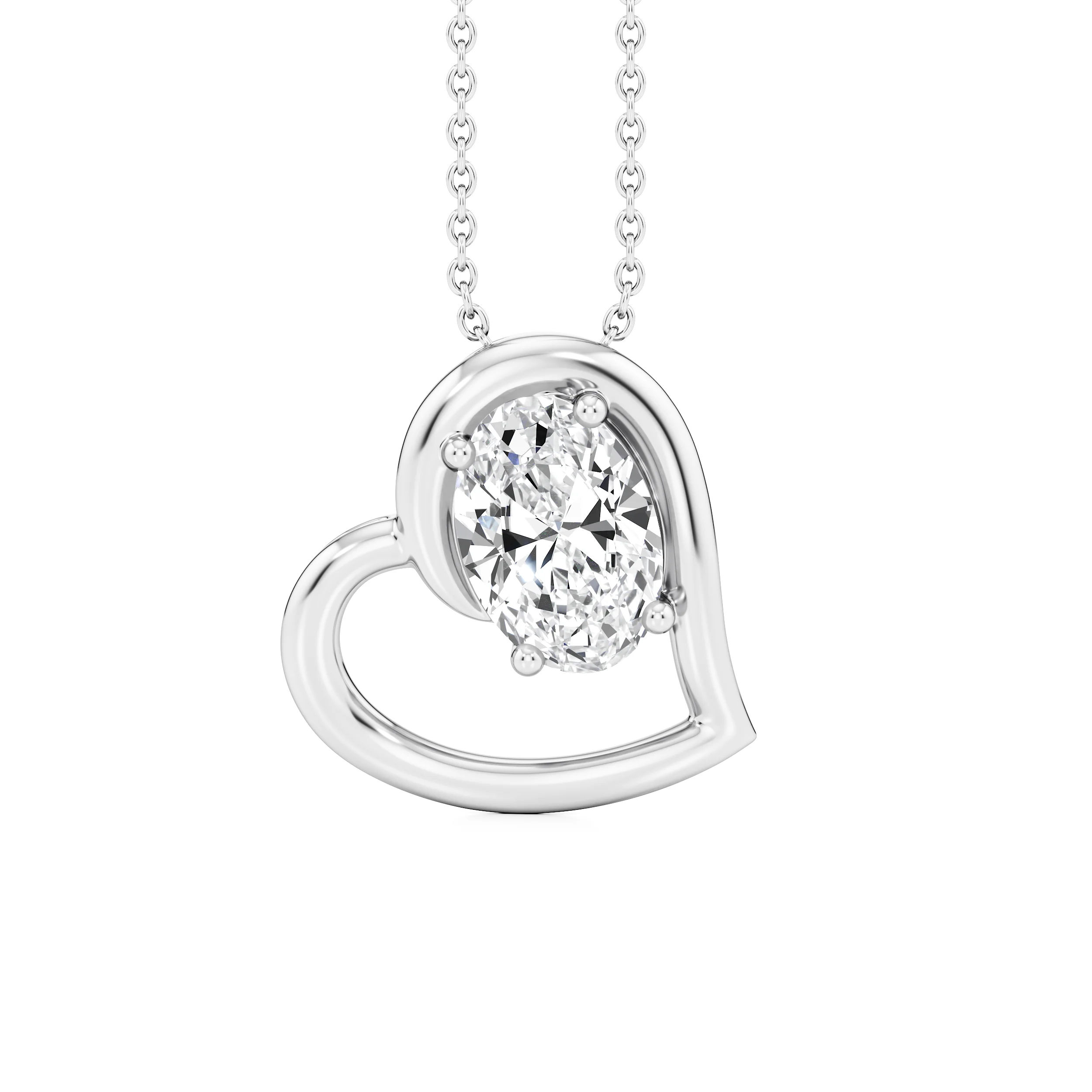 Open Heart Solitaire Pendant 6