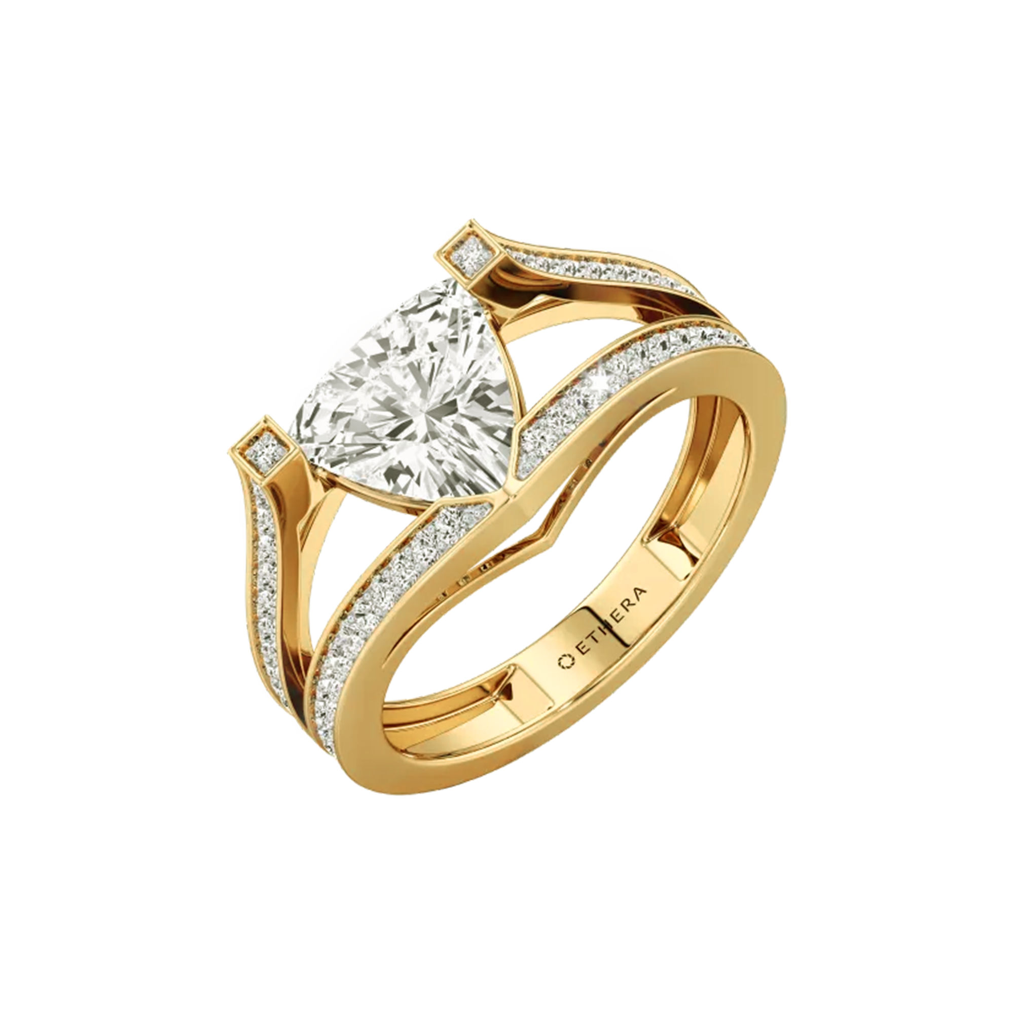 Crown Arc Solitaire Ring 0