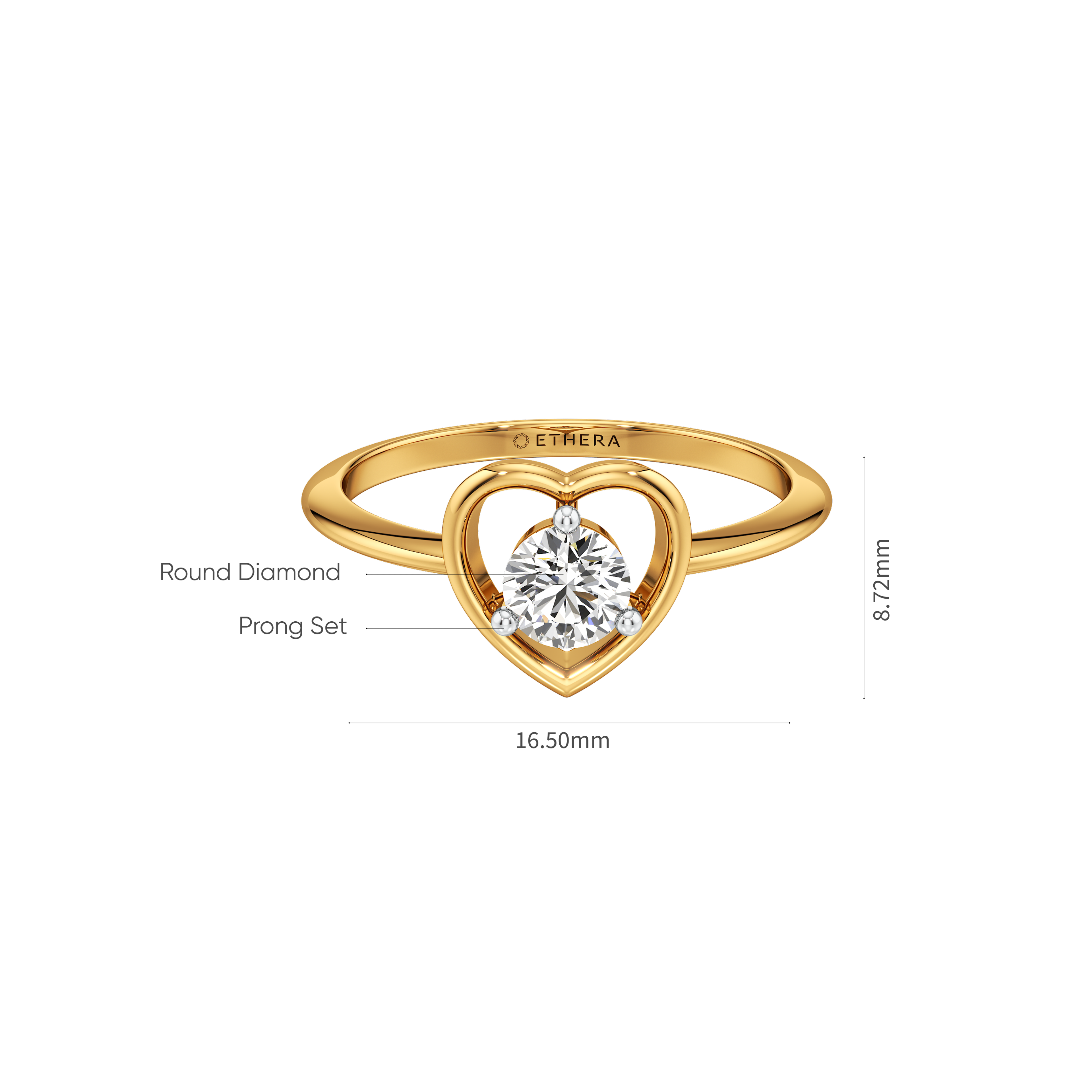 Heartline Solitaire Ring 6