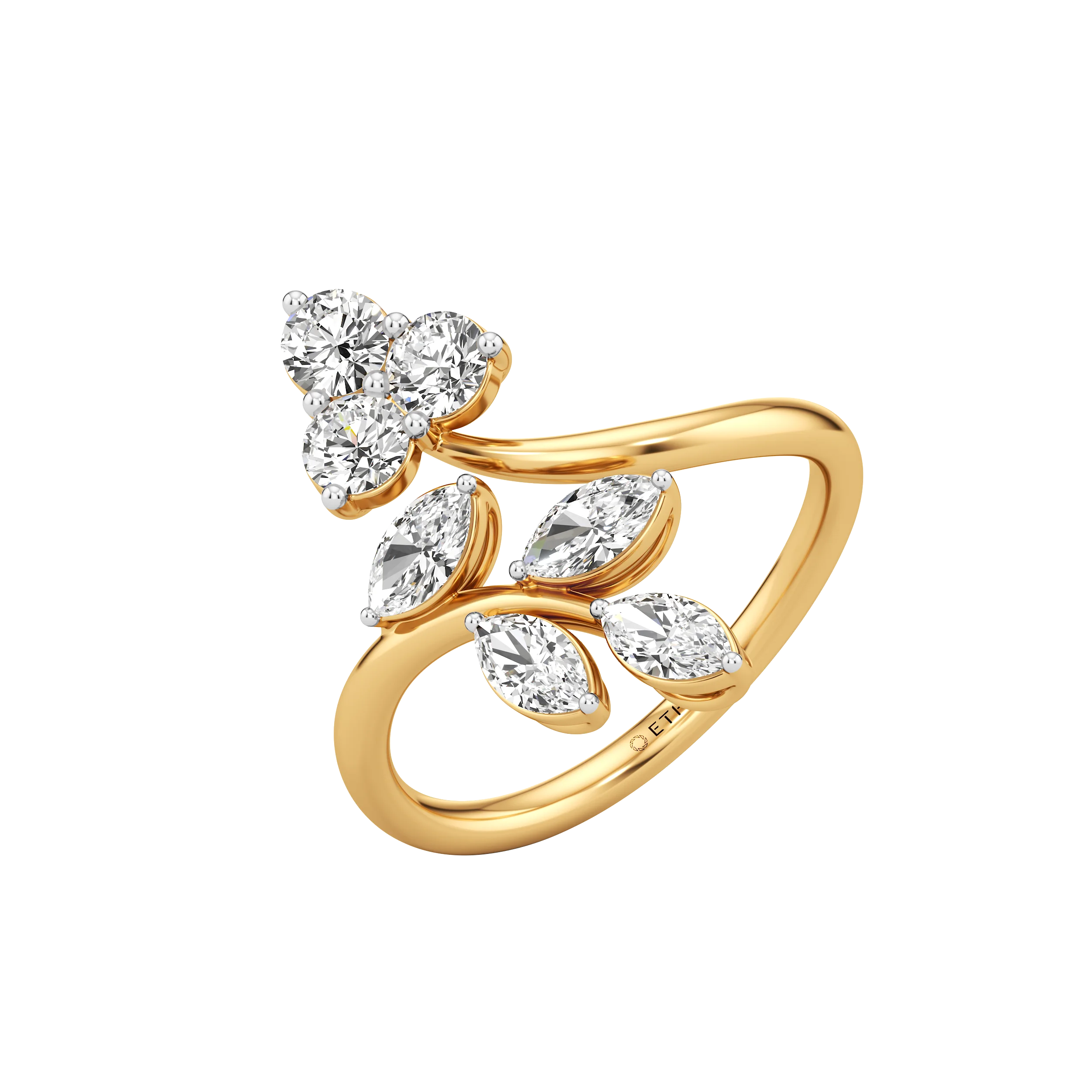 Lustre Leaf Diamond Ring 4