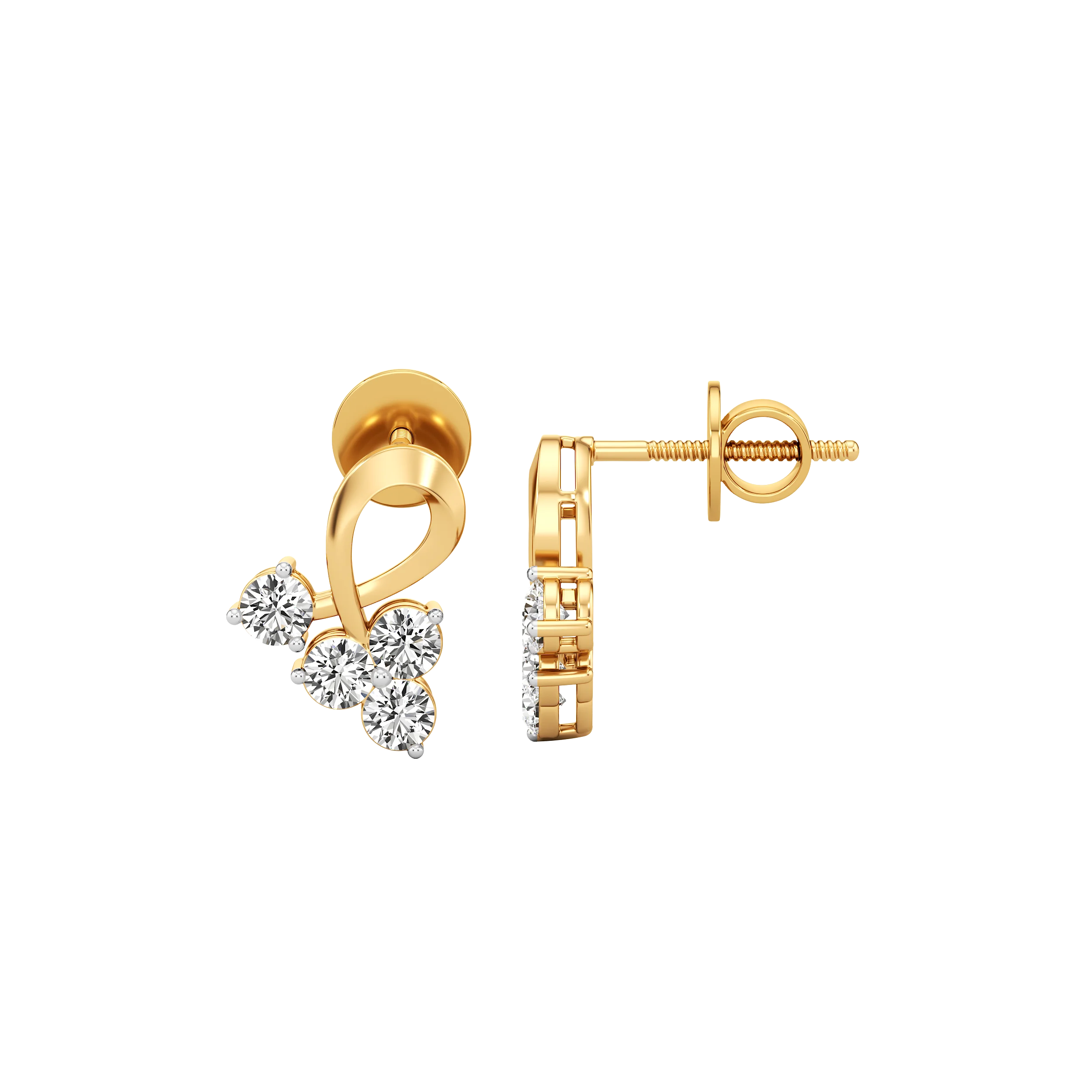 Petal Loop Diamond Studs 1