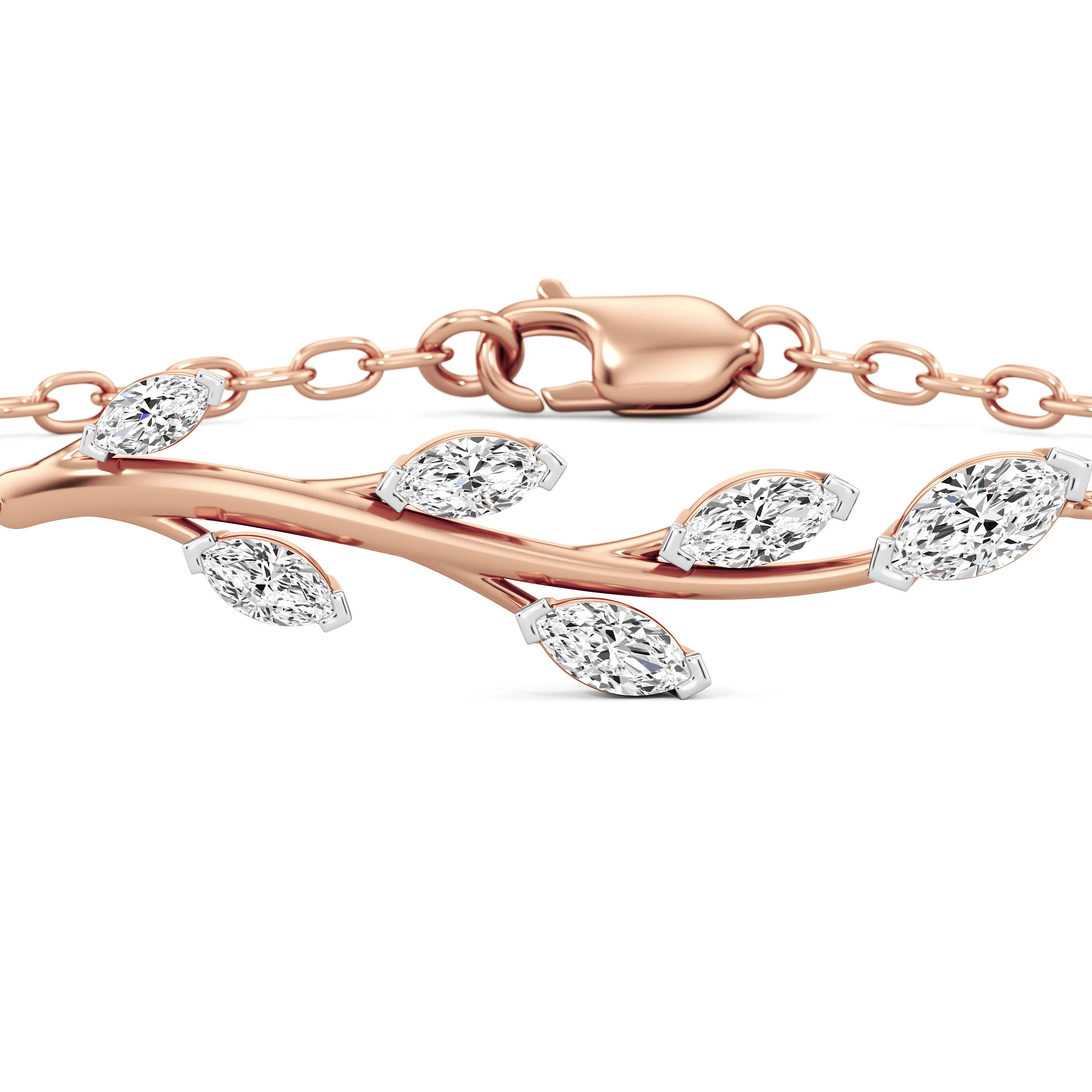 Leafline Marquise Diamond Bracelet 7