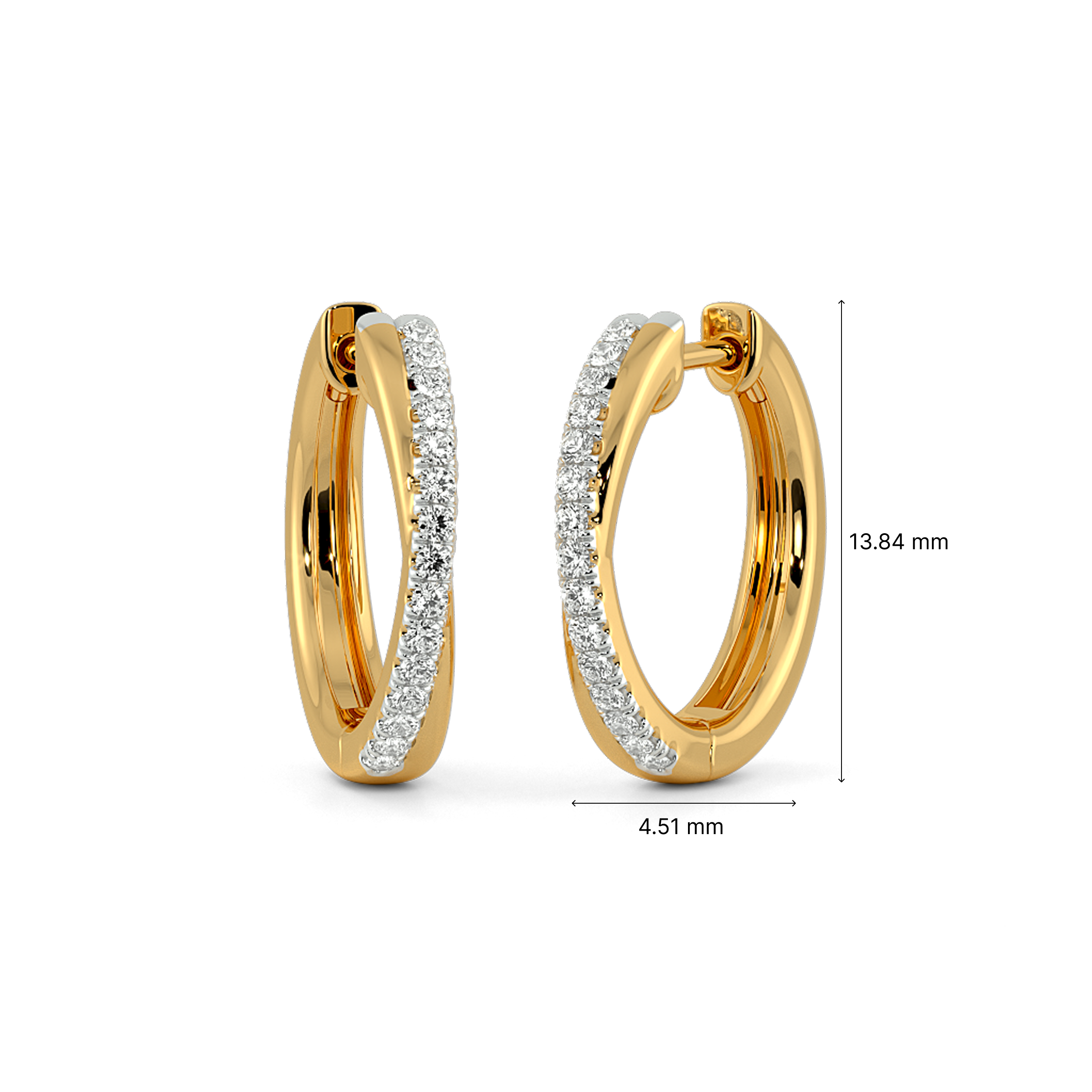 Diamond Crossroads Hoop Earrings 3