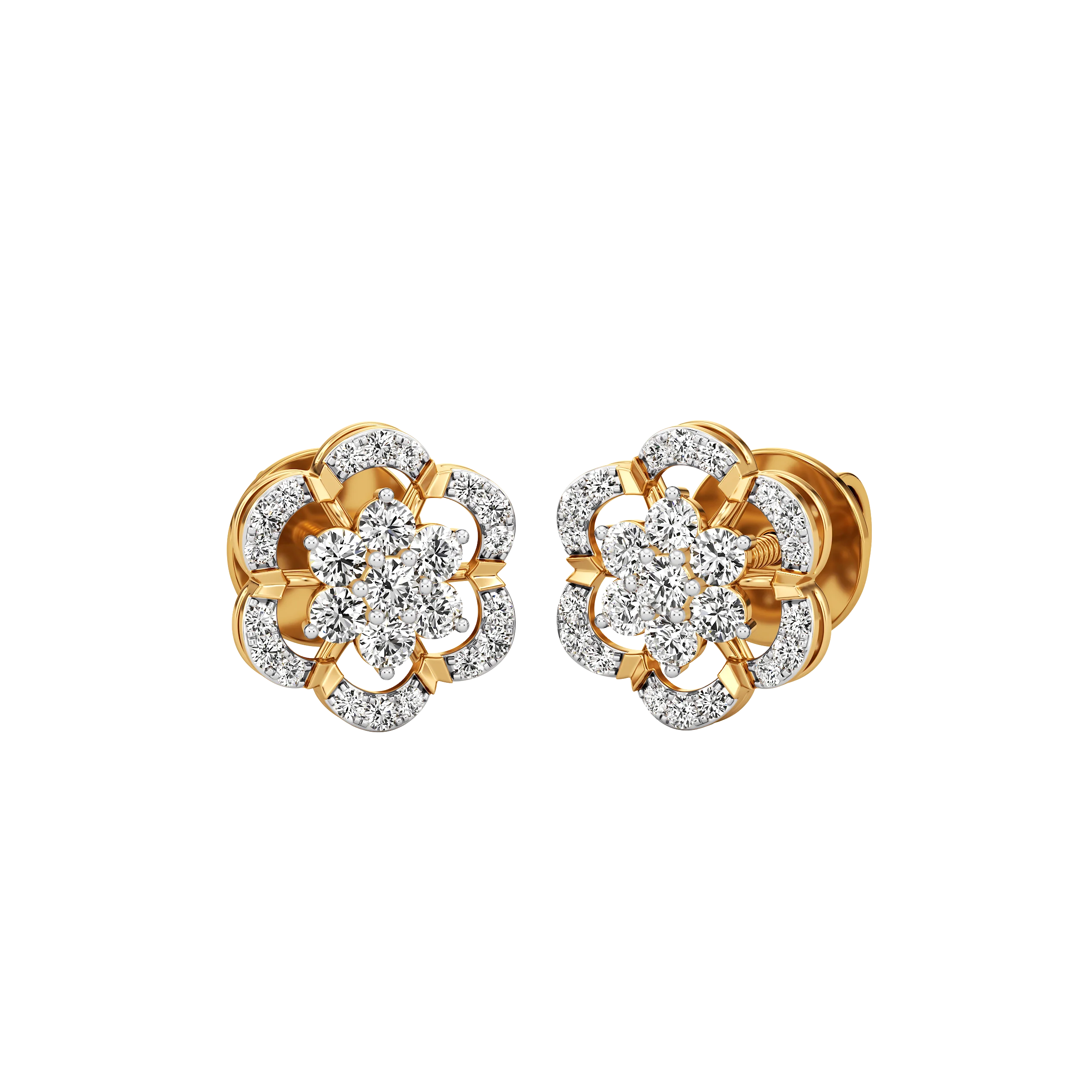 Petal Halo Diamond Studs 0