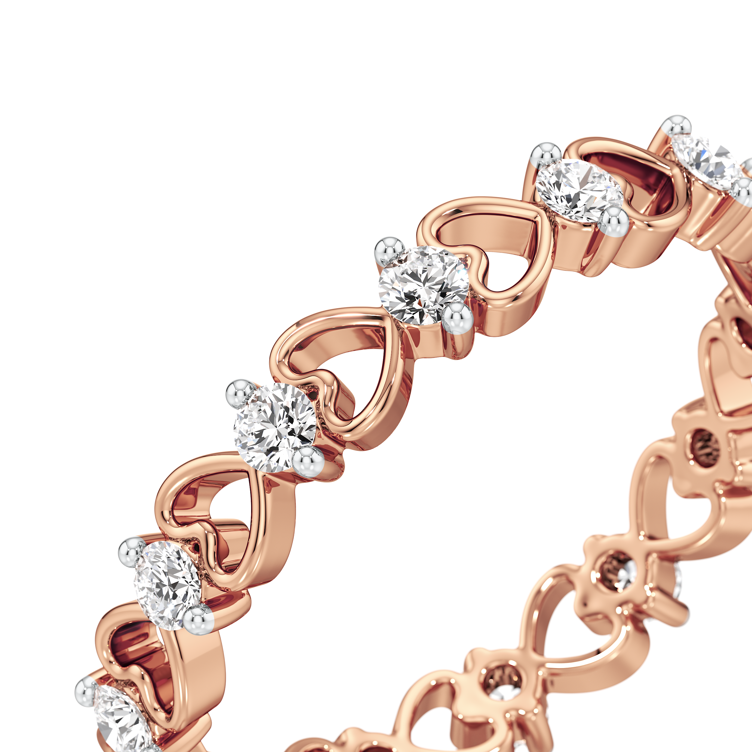Linked Hearts Diamond Band 12