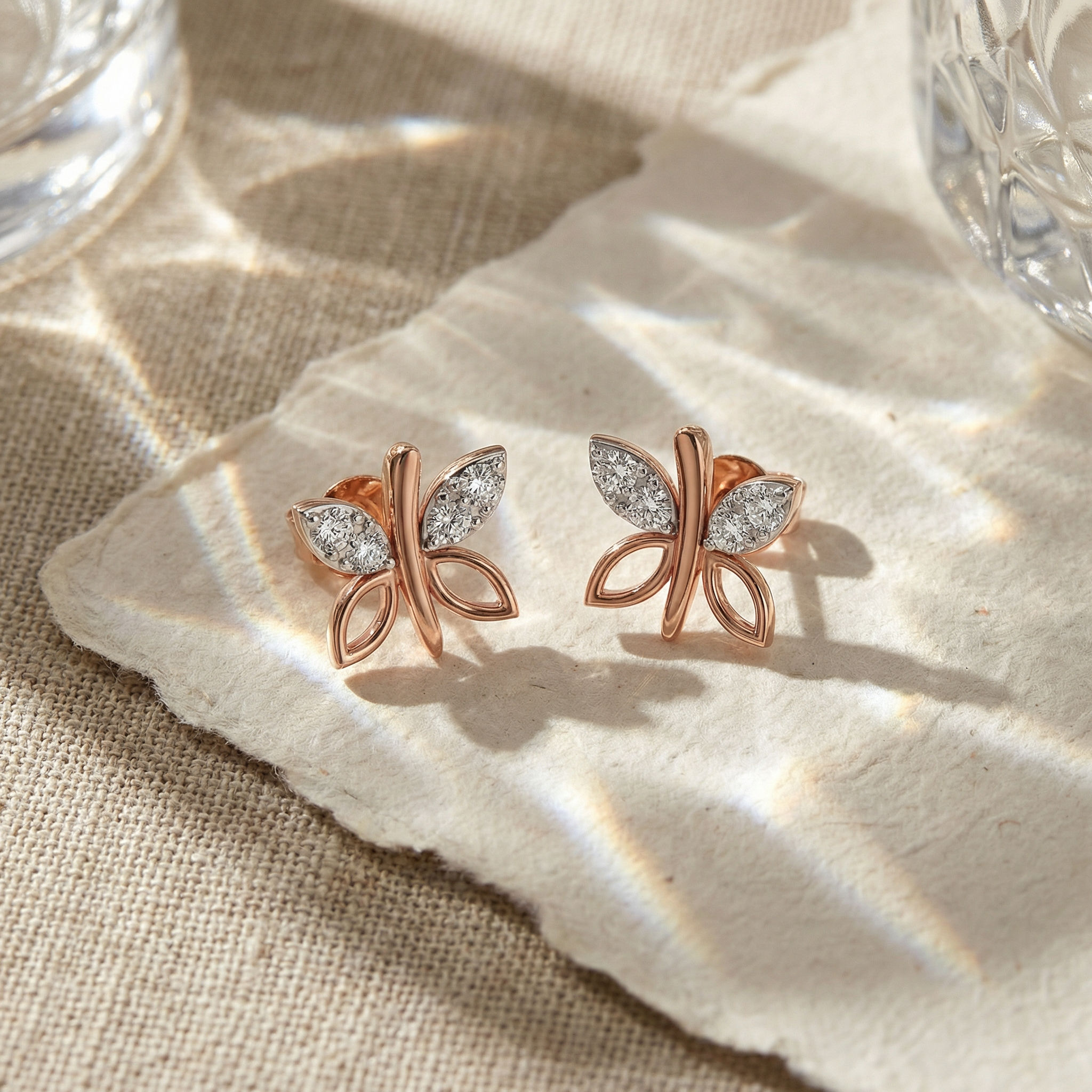 Flutterleaf Diamond Studs 2