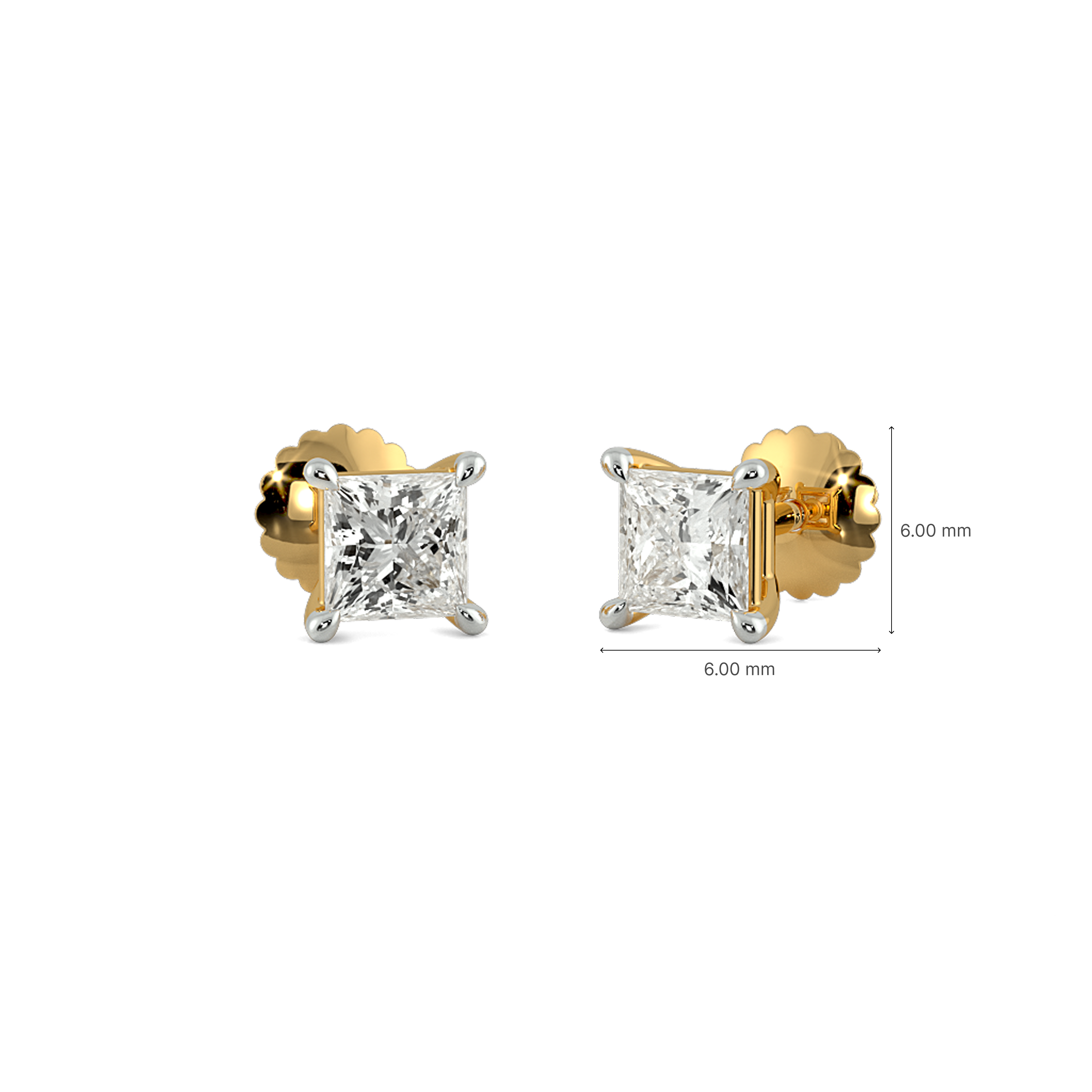 Pair Square Stud Earrings 6