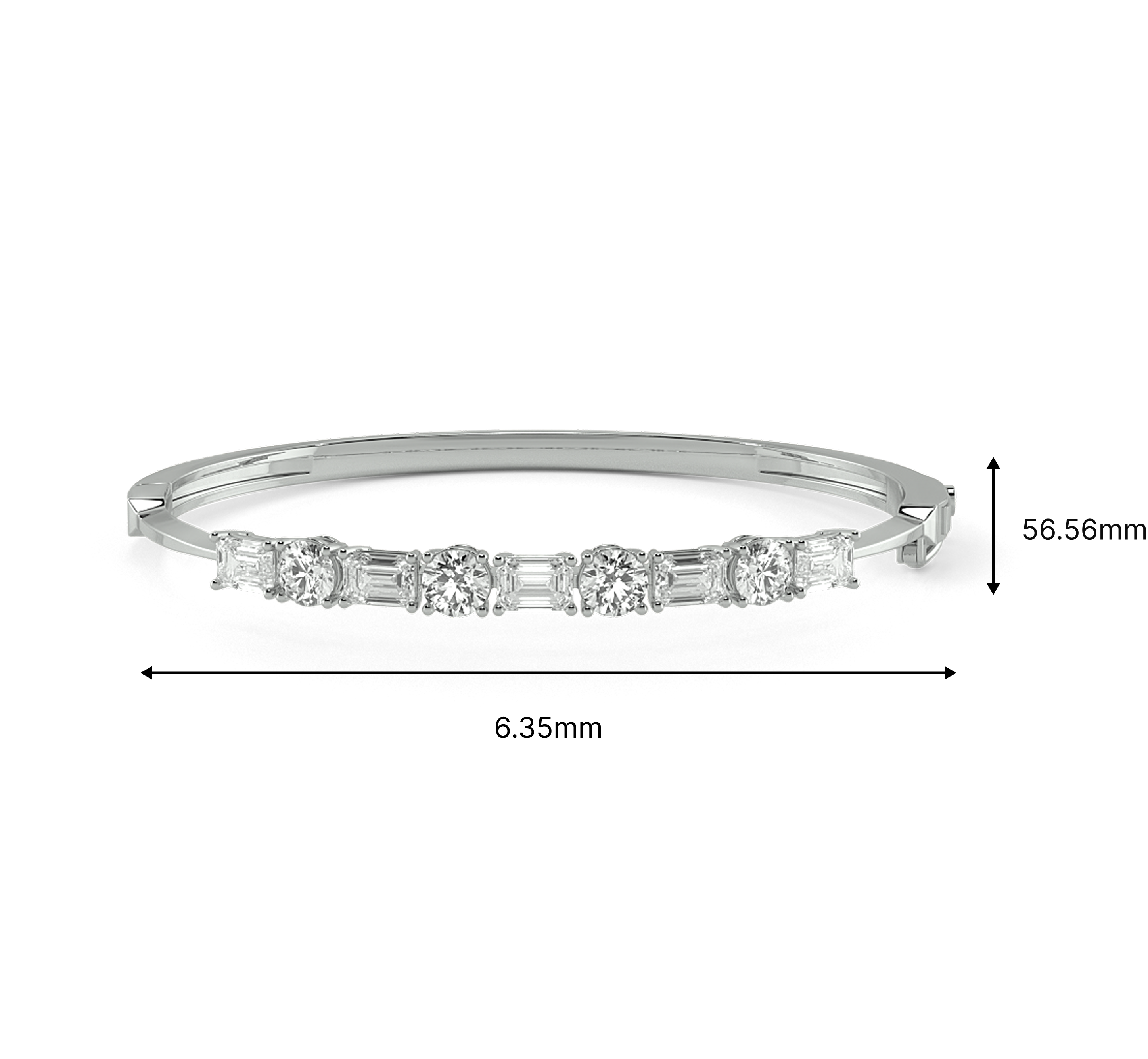 Round And Emerald Oval Bangle 4