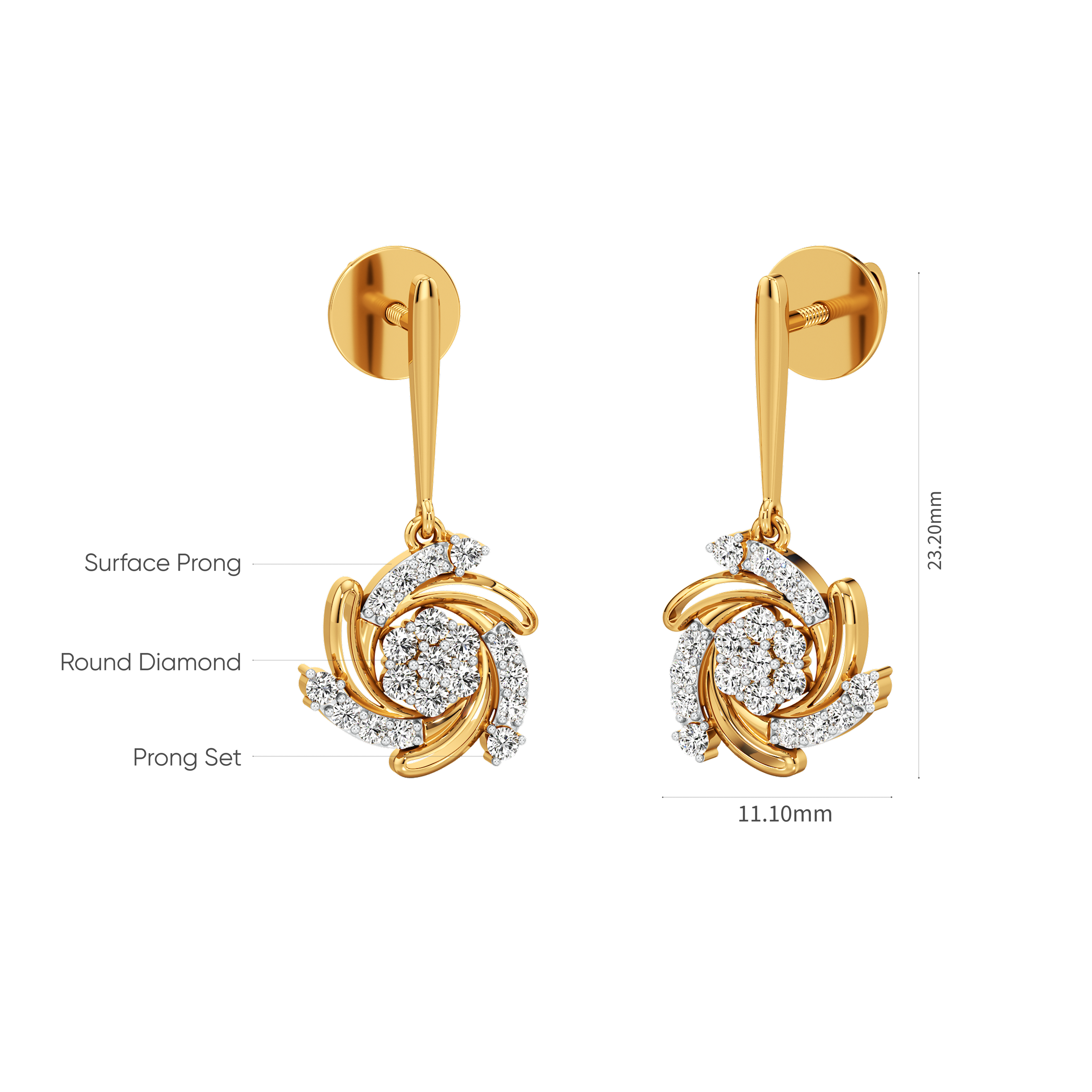 Swirl Aura Drop Earrings 9