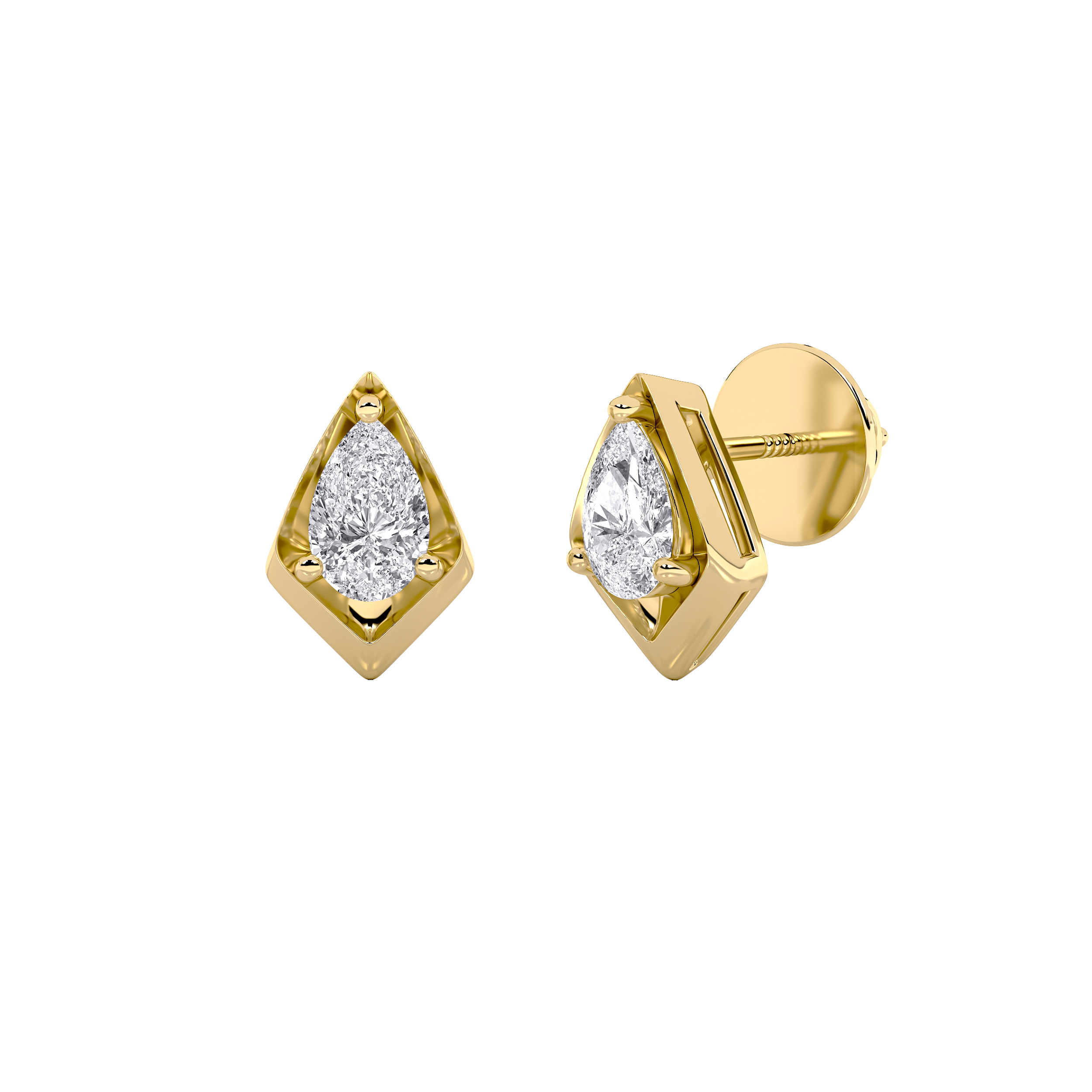 Kite Pear Diamond Stud Earrings hover