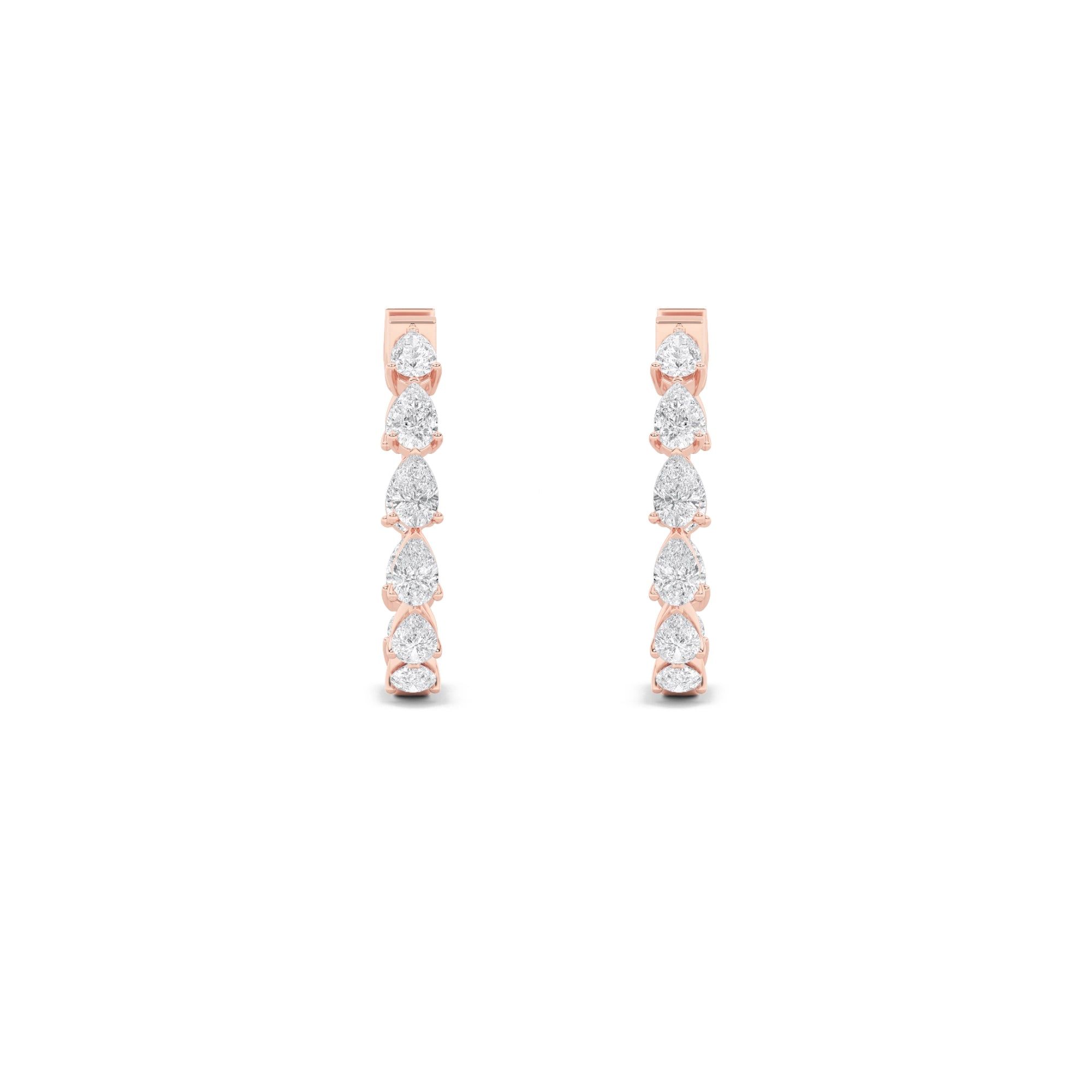 Lustrous Pear Hoop Earrings 4