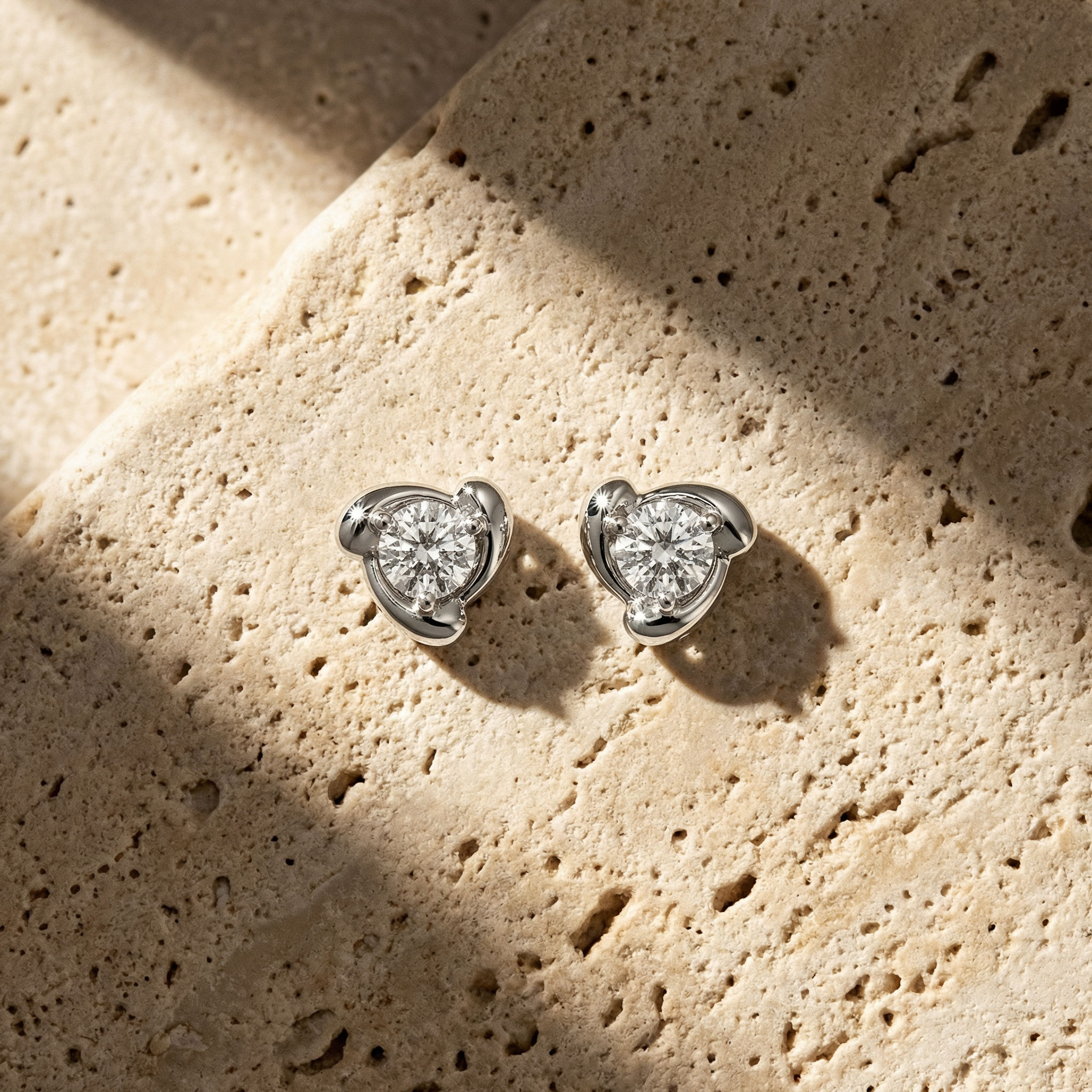 Tri-Fan Stud Earrings 1