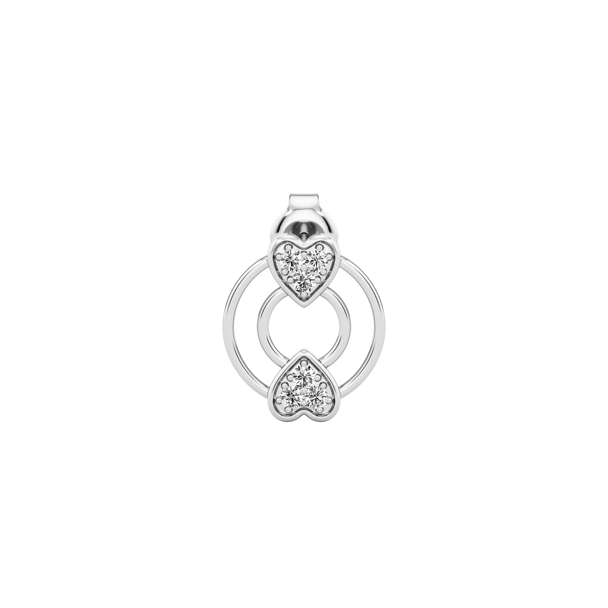 Double Heart Orbit Earrings 4