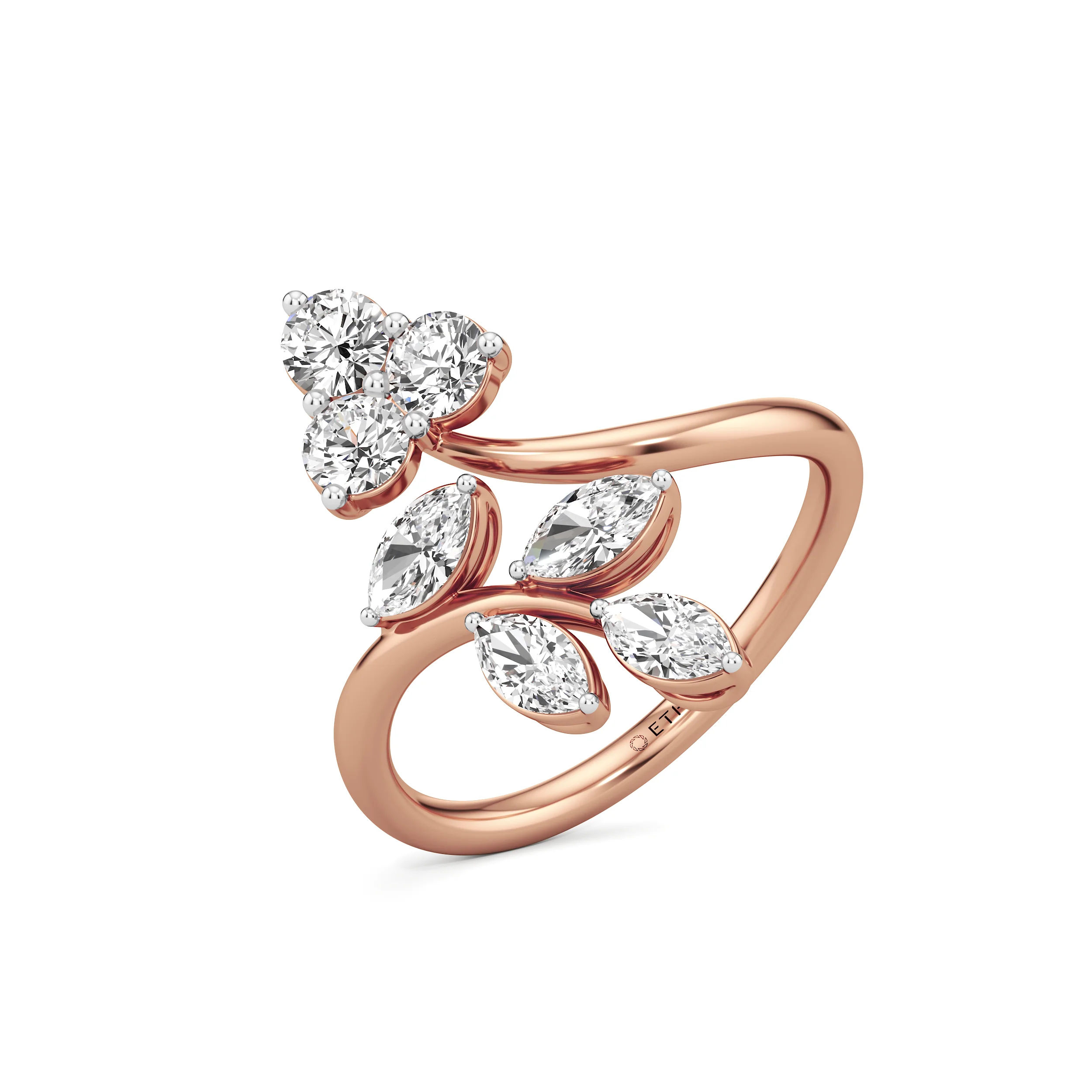 Lustre Leaf Diamond Ring 15