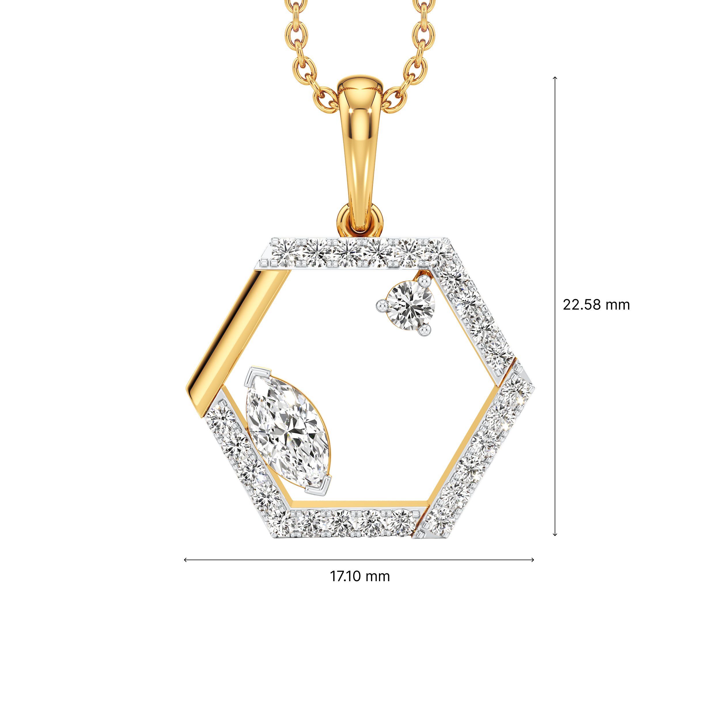 The Hexa Drop Diamond Pendant 4