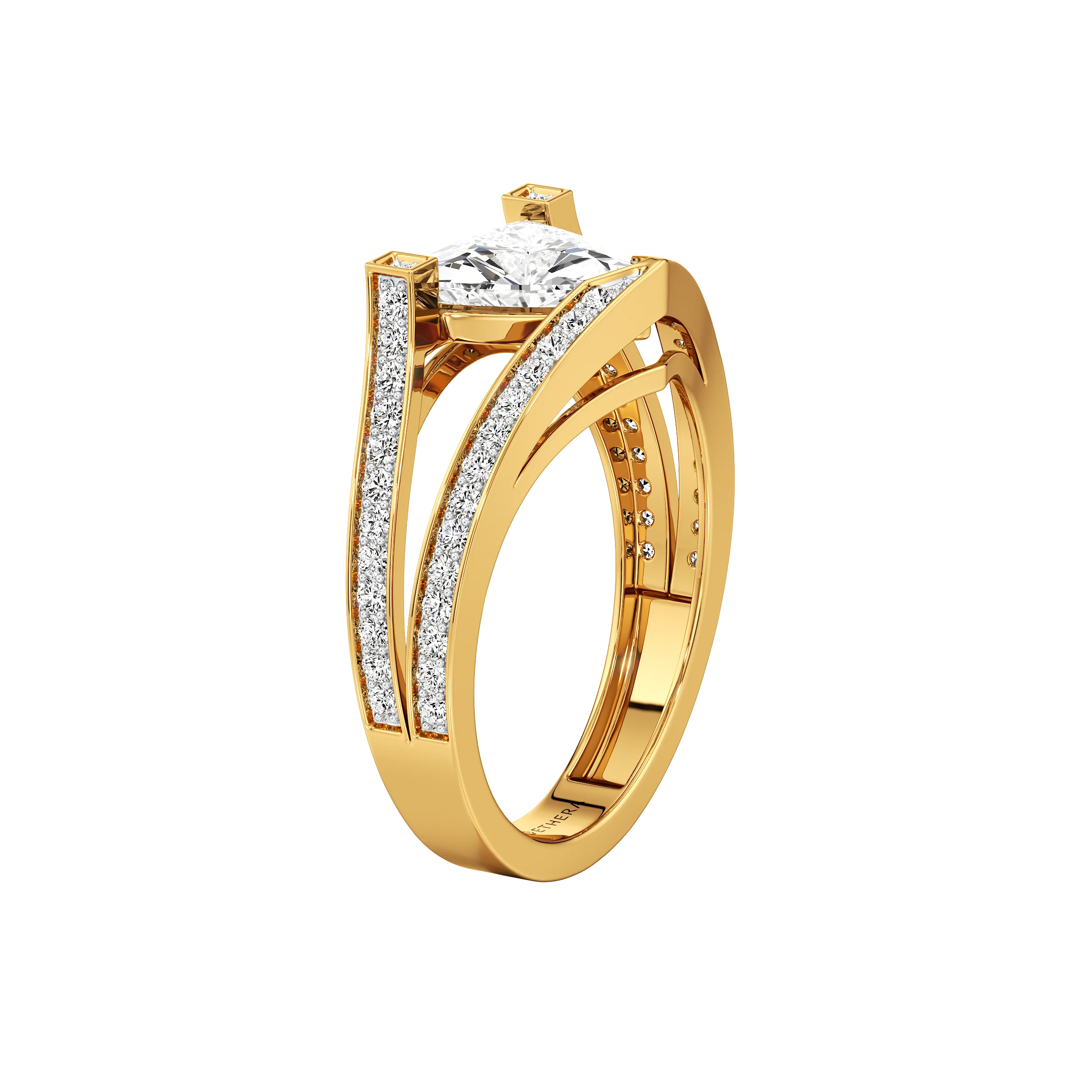 Crown Arc Solitaire Ring 5