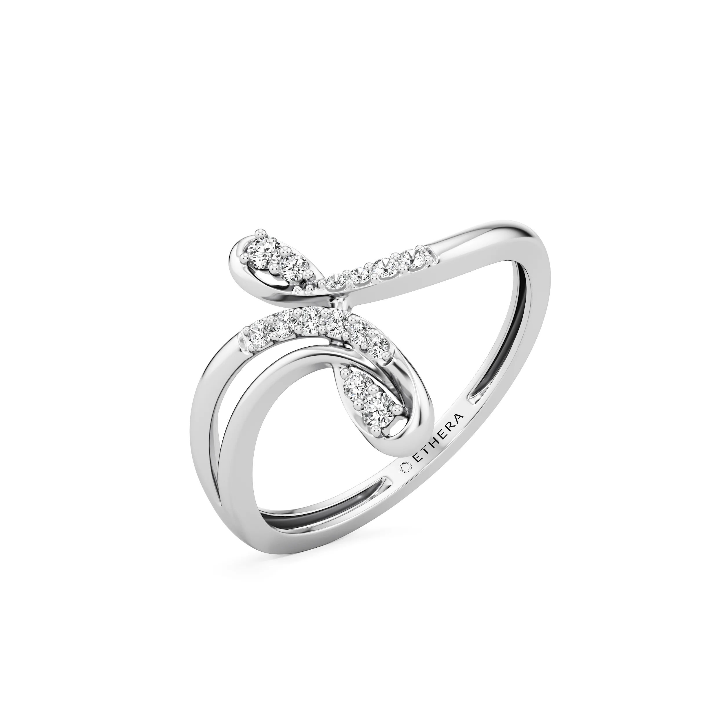 Aurora Swirl Diamond Ring 7