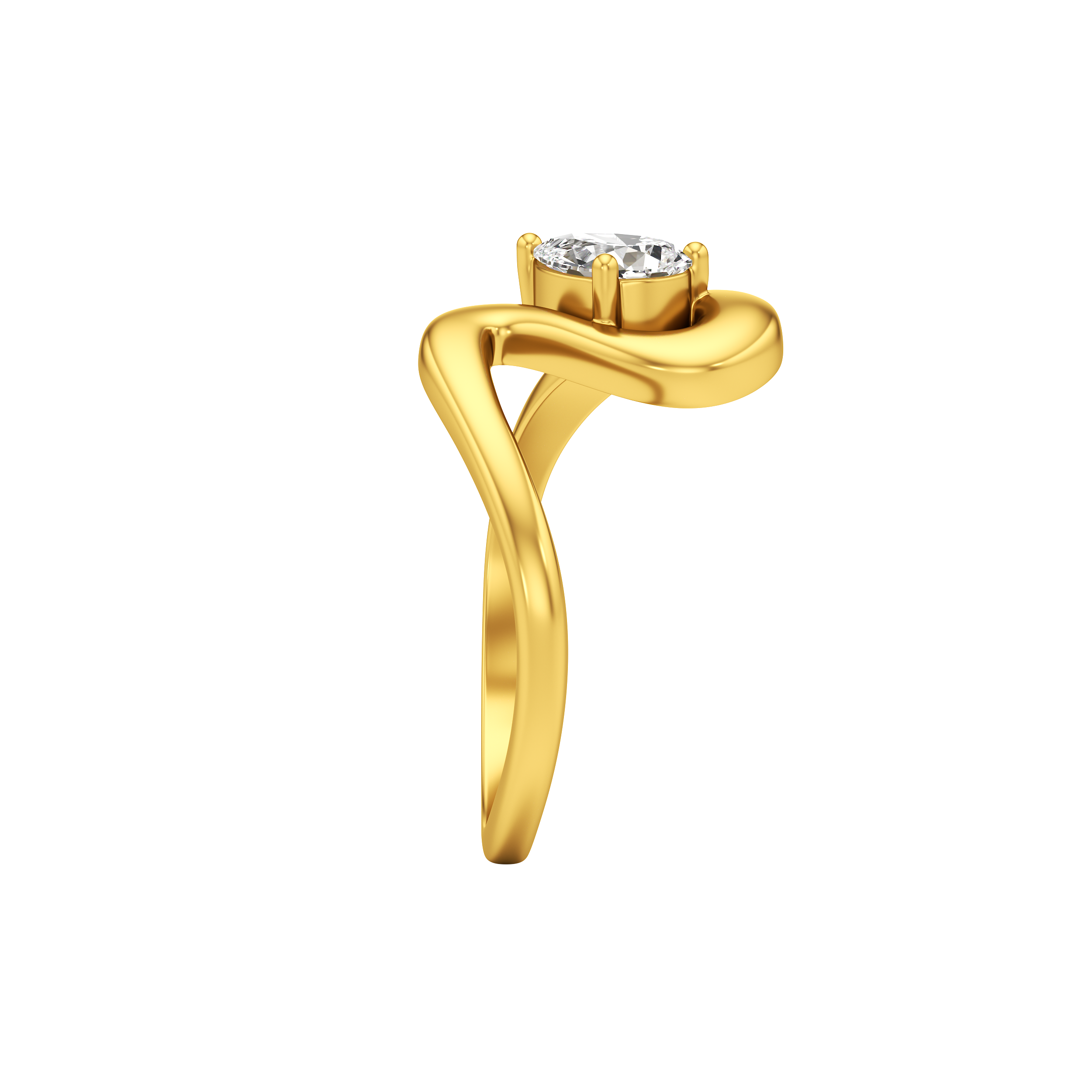 Pear Ribbon Solitaire Ring 2