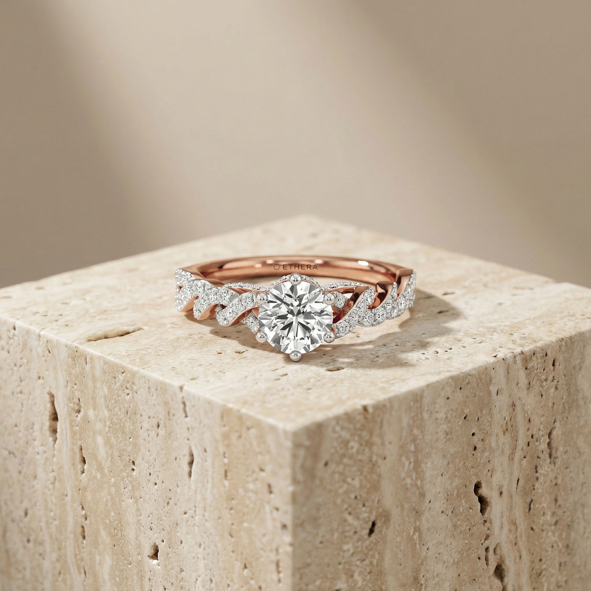 Radiant Twist Solitaire Ring 14